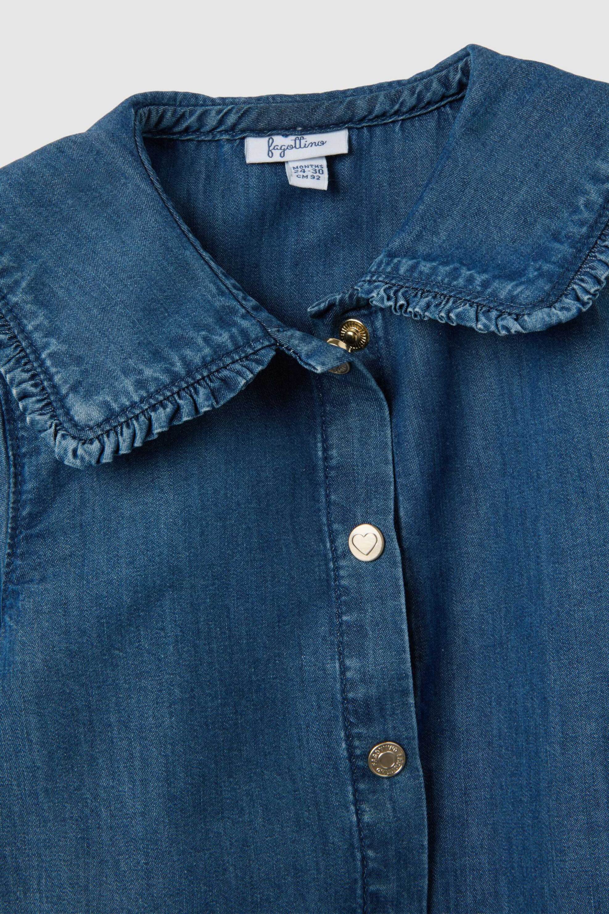 OVS βρεφικό denim πουκάμισο με oversized γιακά Regular Fit - 002395545 Denim Blue φωτογραφία