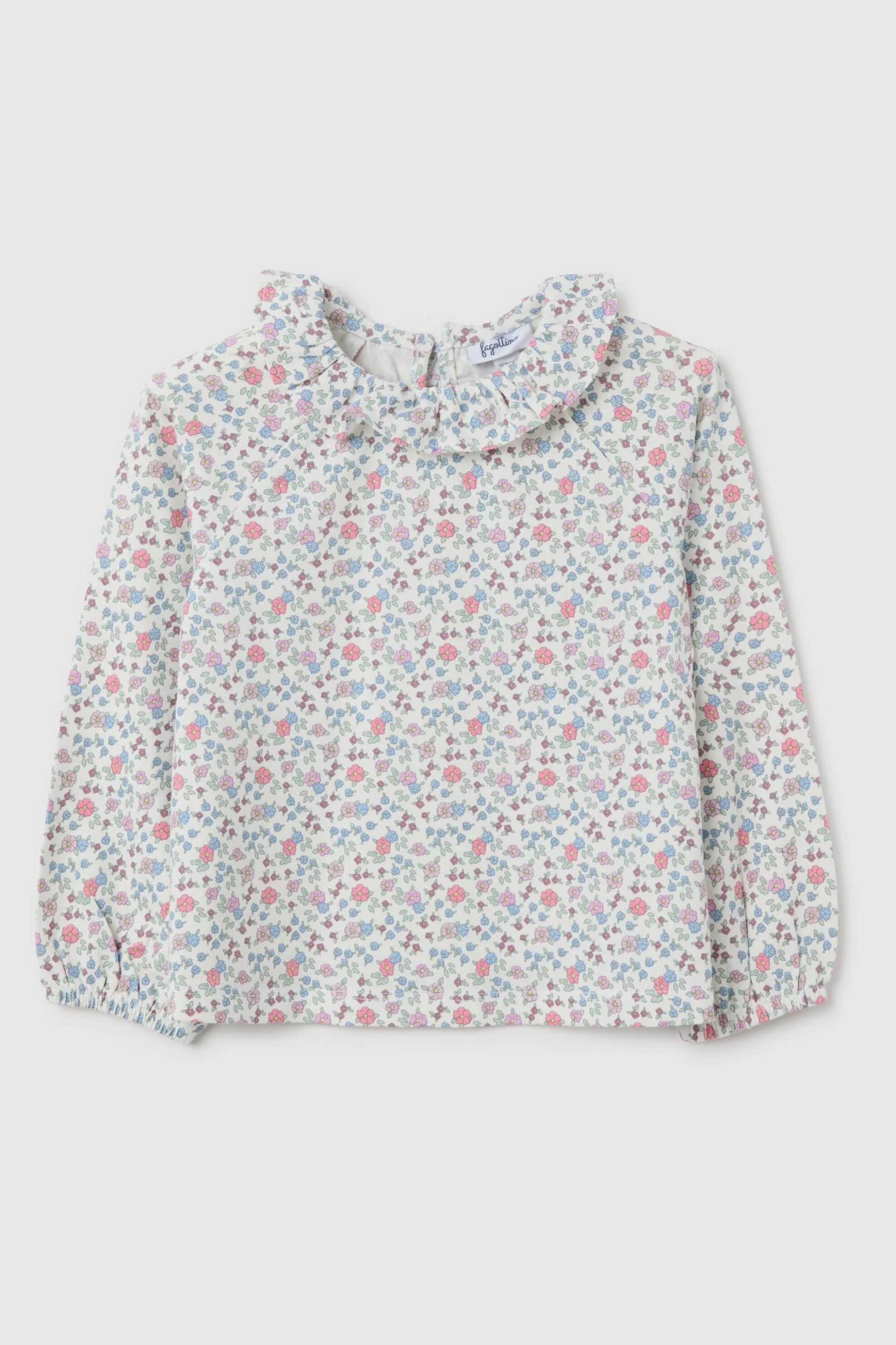 OVS KIDS OVS βρεφική μακρυμάνικη μπλούζα με γιακά και πολύχρωμο floral print Regular Fit - 002396163 Λευκό