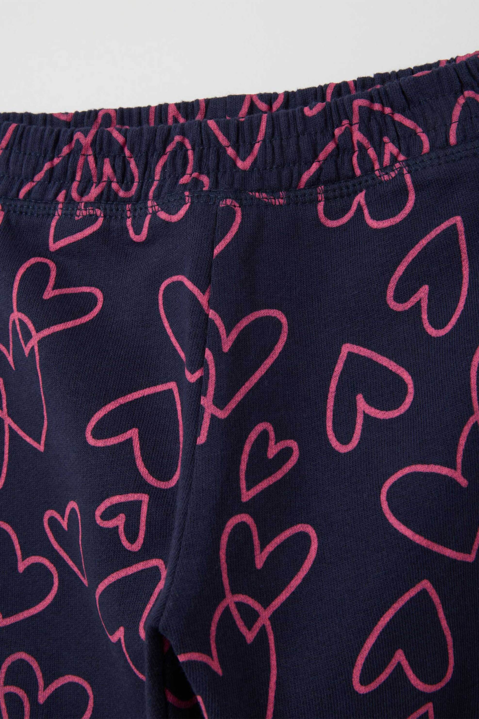 OVS βρεφικό παντελόνι με contrast καρδούλες Regular Fit - 002417872 Μπλε Σκούρο φωτογραφία