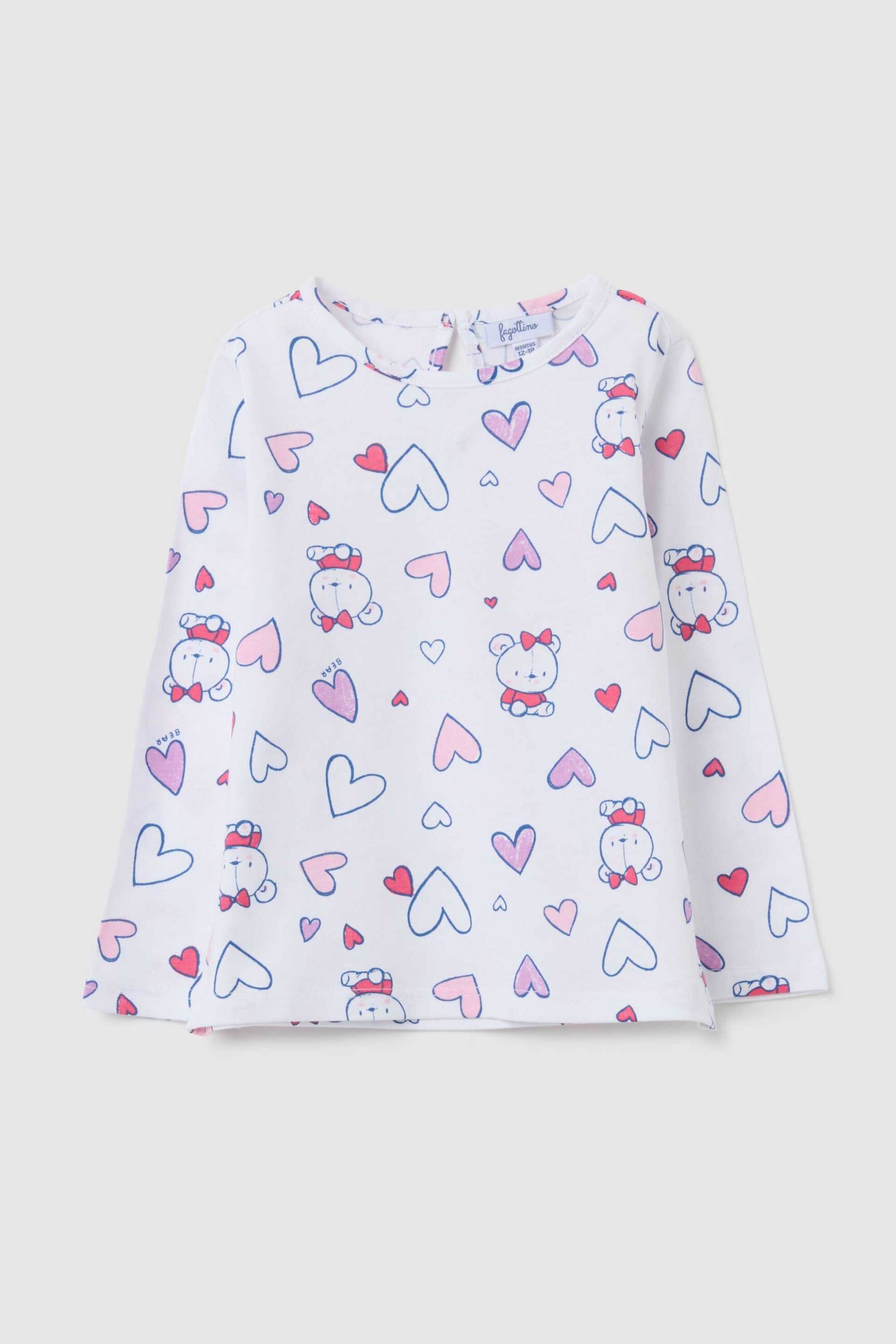 OVS KIDS OVS βρεφική μακρυμάνικη μπλούζα με heart & bear print Regular Fit - 002417909 Λευκό