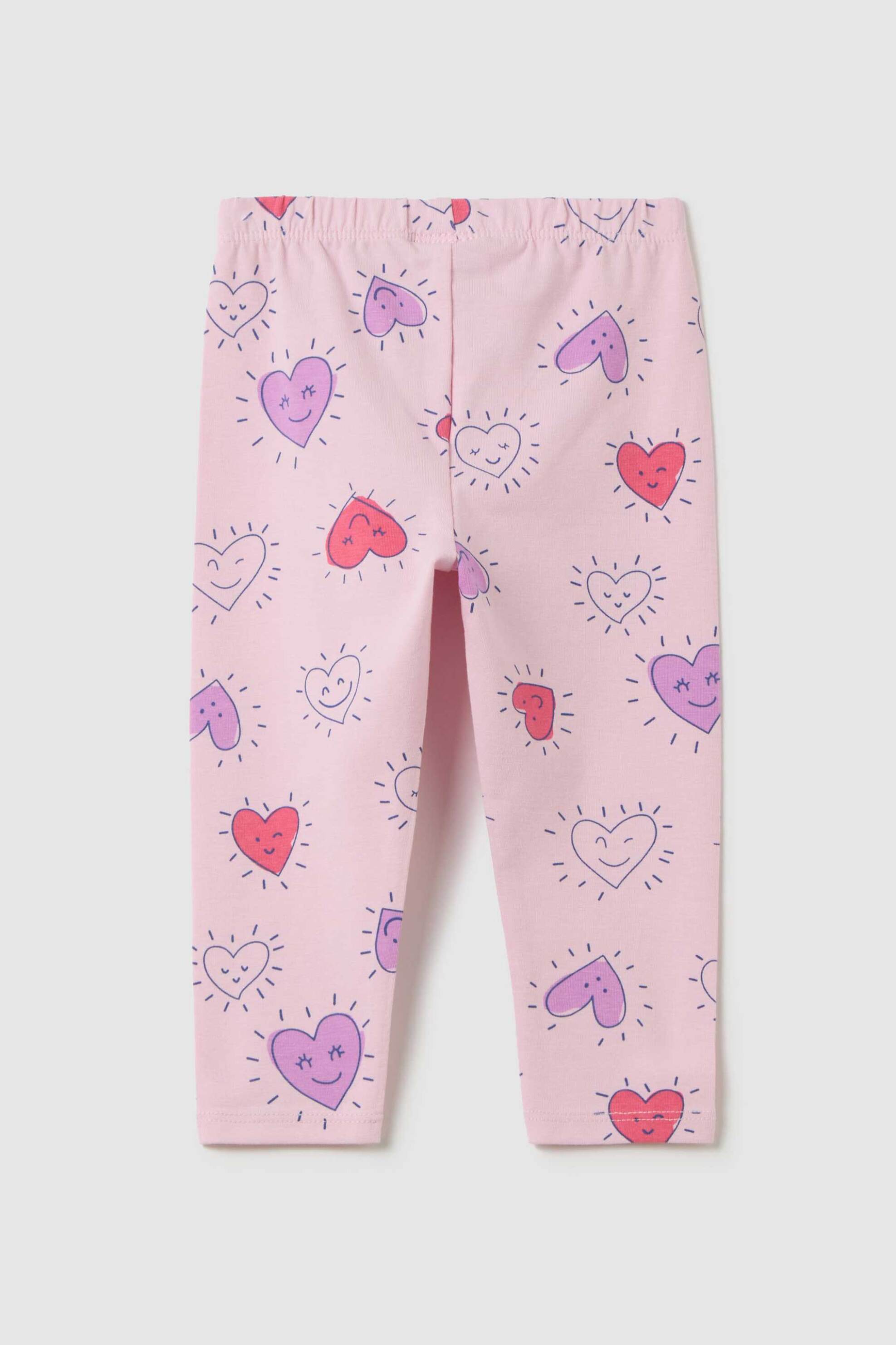 OVS βρεφικό κολάν με heart print Skinny Fit - 002443043 Ροζ Ανοιχτό φωτογραφία
