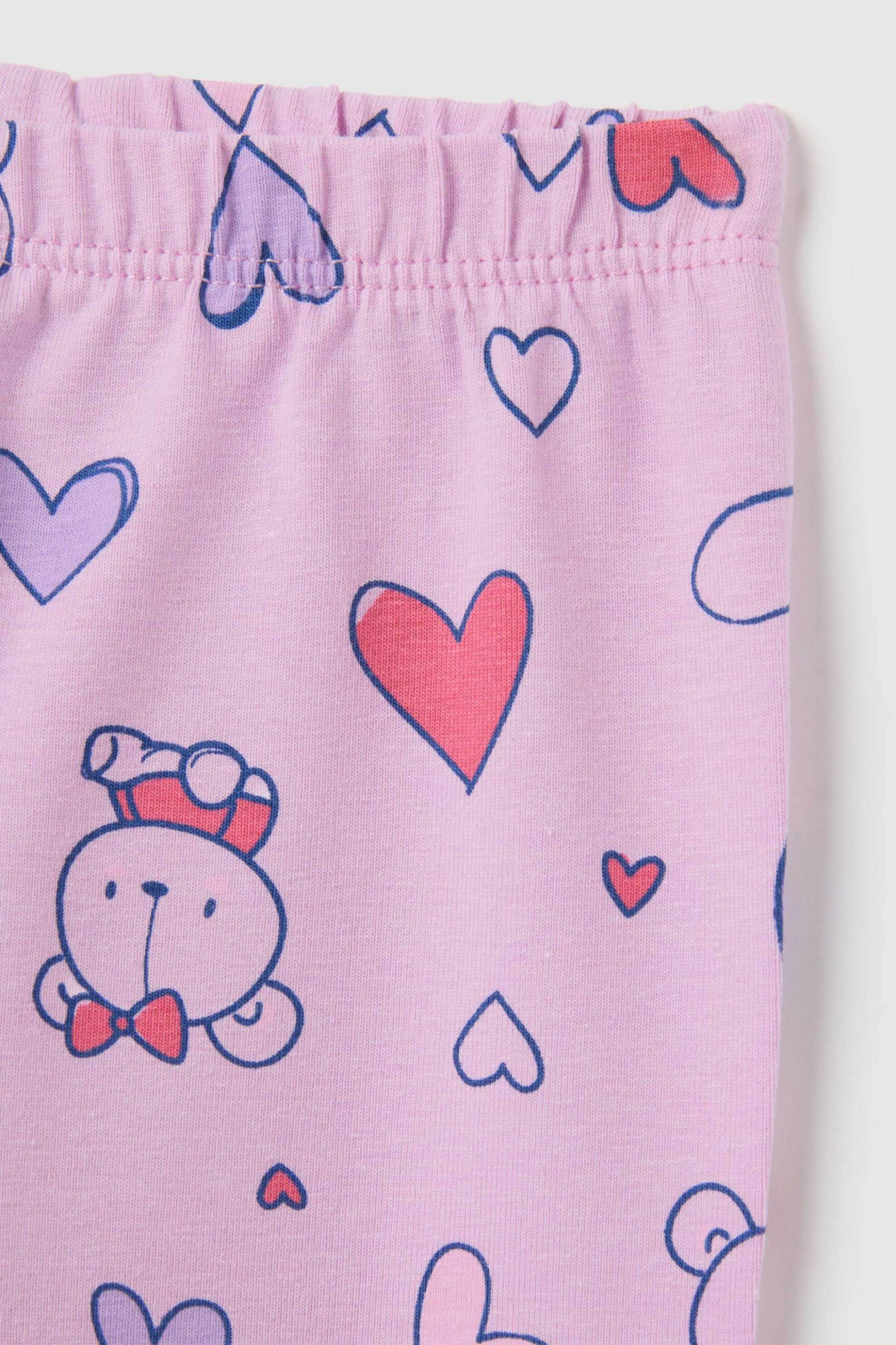 OVS βρεφικό κολάν με heart print Skinny Fit - 002443048 Ροζ φωτογραφία
