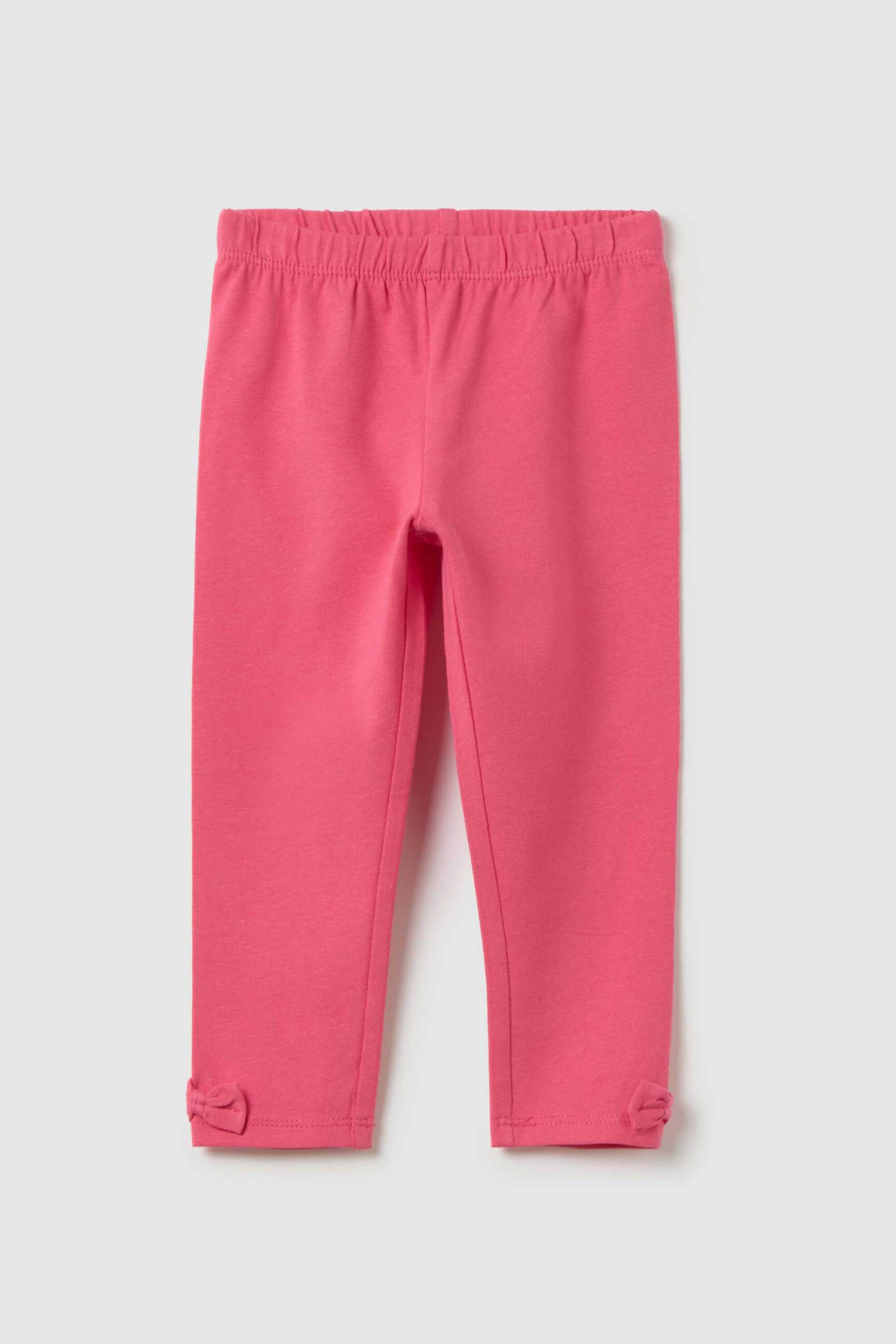 OVS KIDS OVS βρεφικό κολάν μονόχρωμο με φιογκάκια στο κάτω μέρος Skinny Fit - 002443053 Φούξια