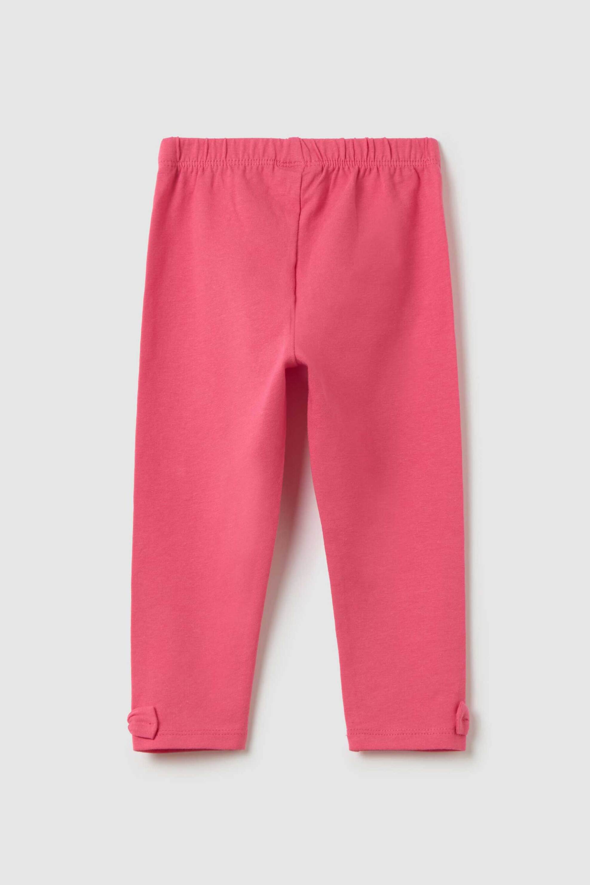 OVS βρεφικό κολάν μονόχρωμο με φιογκάκια στο κάτω μέρος Skinny Fit - 002443053 Φούξια φωτογραφία