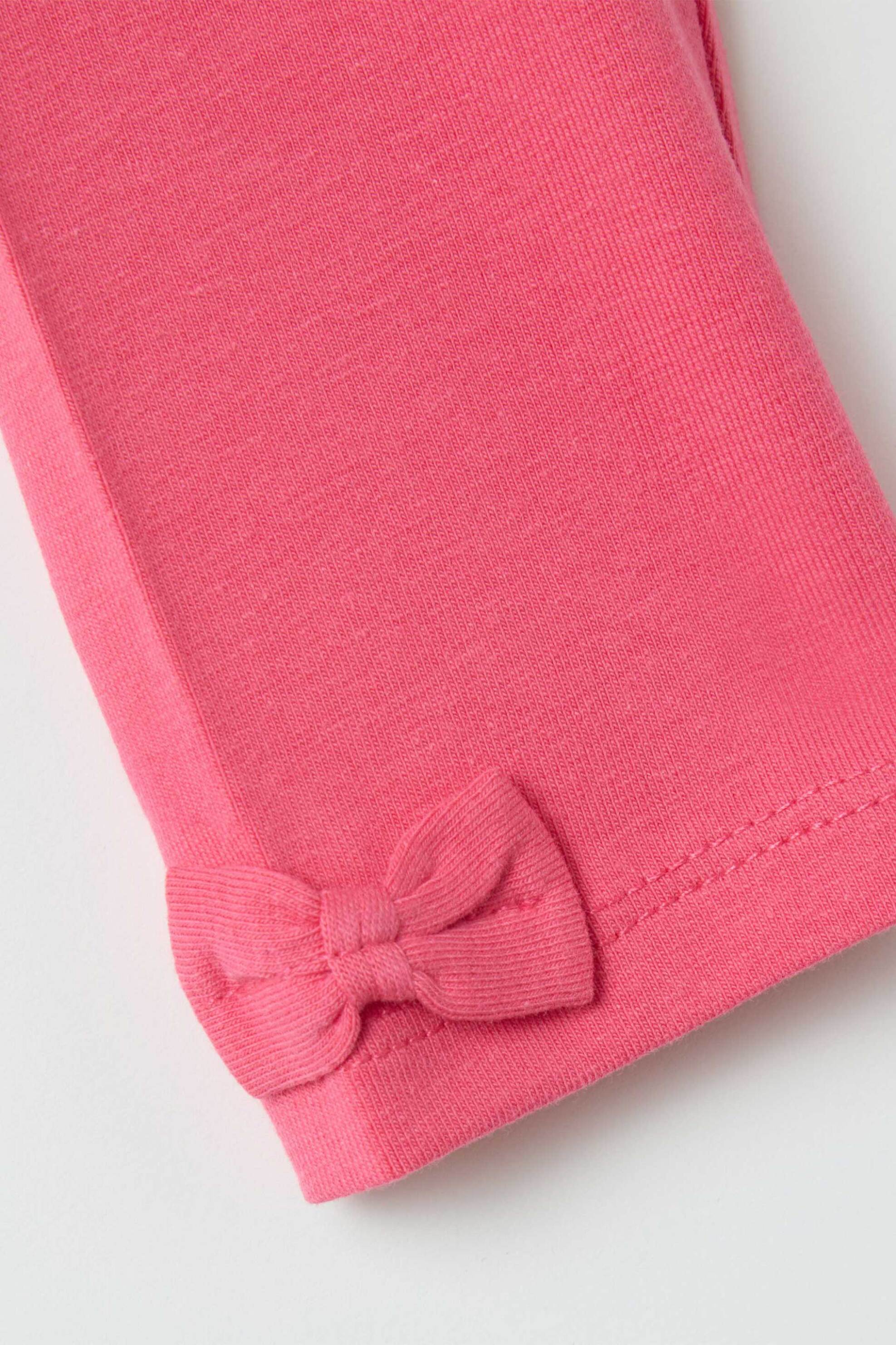 OVS βρεφικό κολάν μονόχρωμο με φιογκάκια στο κάτω μέρος Skinny Fit - 002443053 Φούξια φωτογραφία