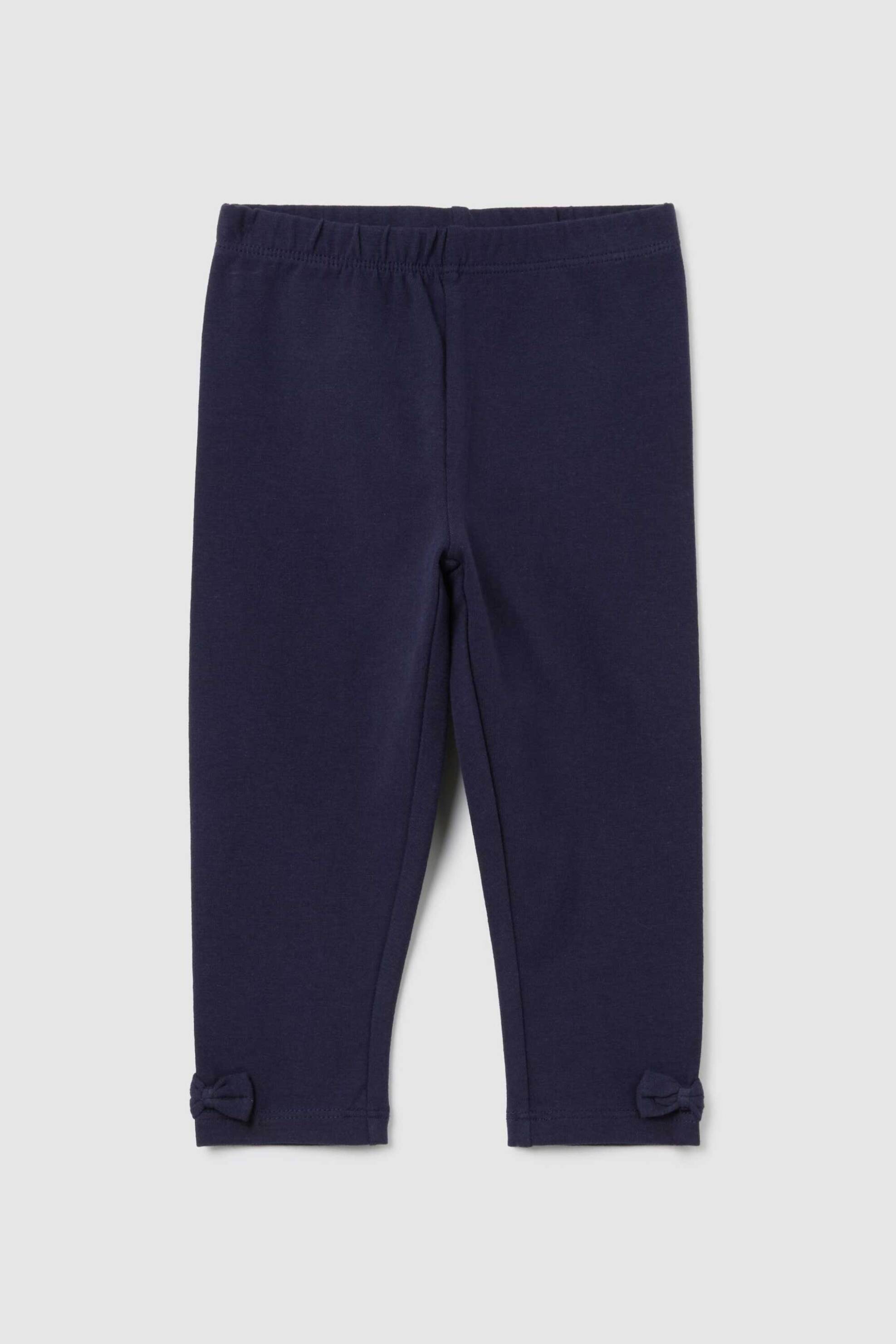 OVS KIDS OVS βρεφικό κολάν μονόχρωμο με φιογκάκια στο κάτω μέρος Skinny Fit - 002443058 Μπλε Σκούρο