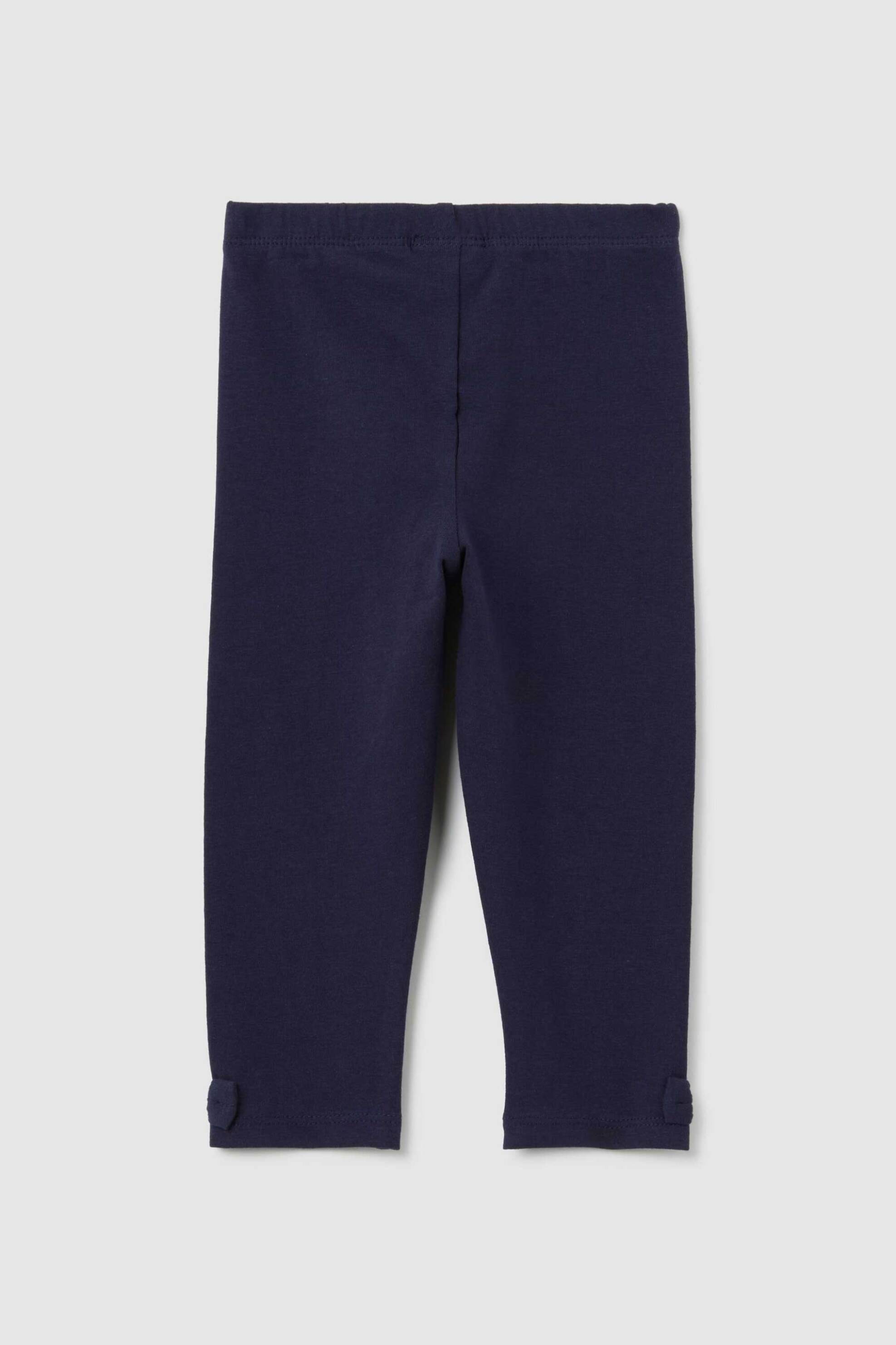 OVS βρεφικό κολάν μονόχρωμο με φιογκάκια στο κάτω μέρος Skinny Fit - 002443058 Μπλε Σκούρο φωτογραφία