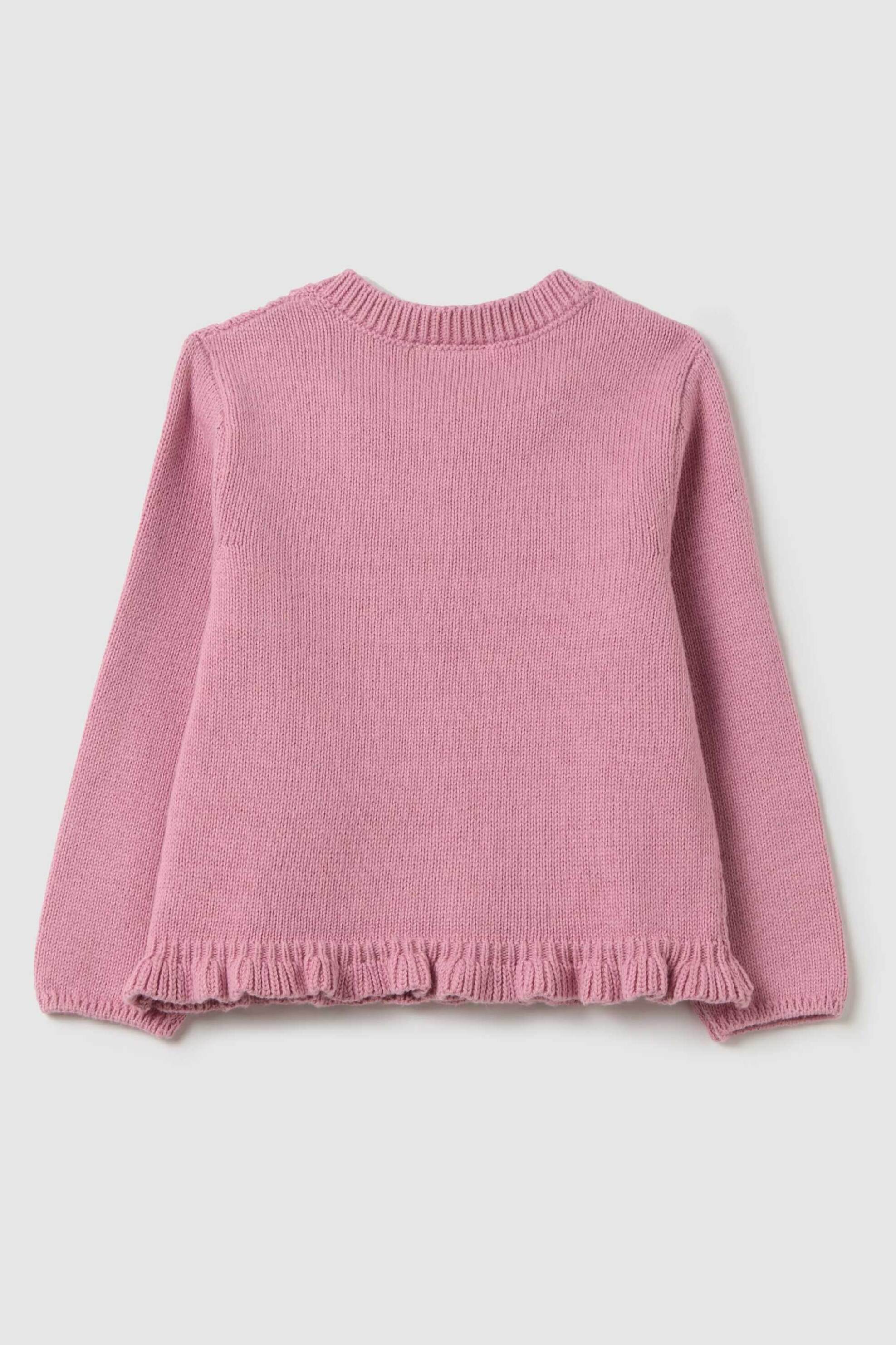 OVS βρεφική πλεκτή ζακέτα με διάτρητο σχέδιο Regular Fit - 002444737 Ροζ φωτογραφία