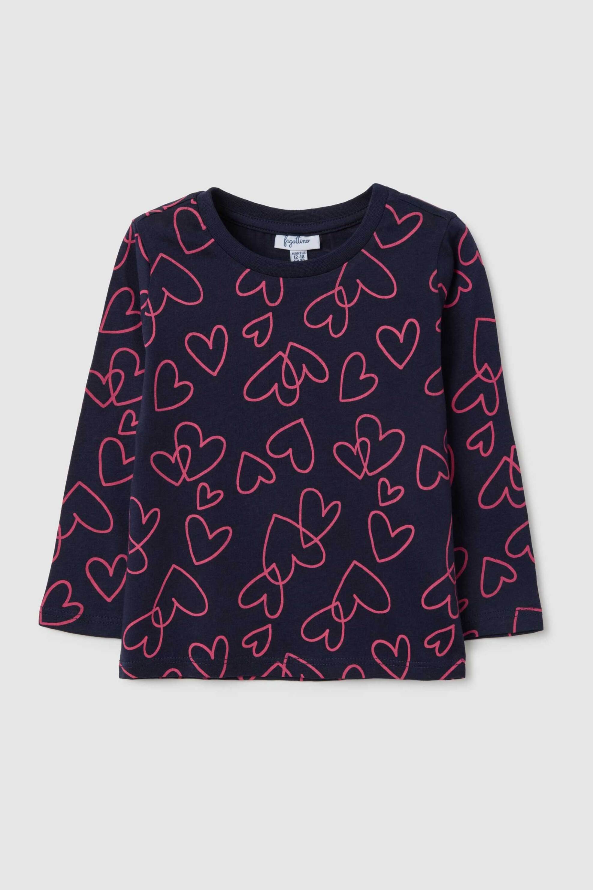 OVS KIDS OVS βρεφική μακρυμάνικη μπλούζα με hearts print Regular Fit - 002444945 Μπλε Σκούρο