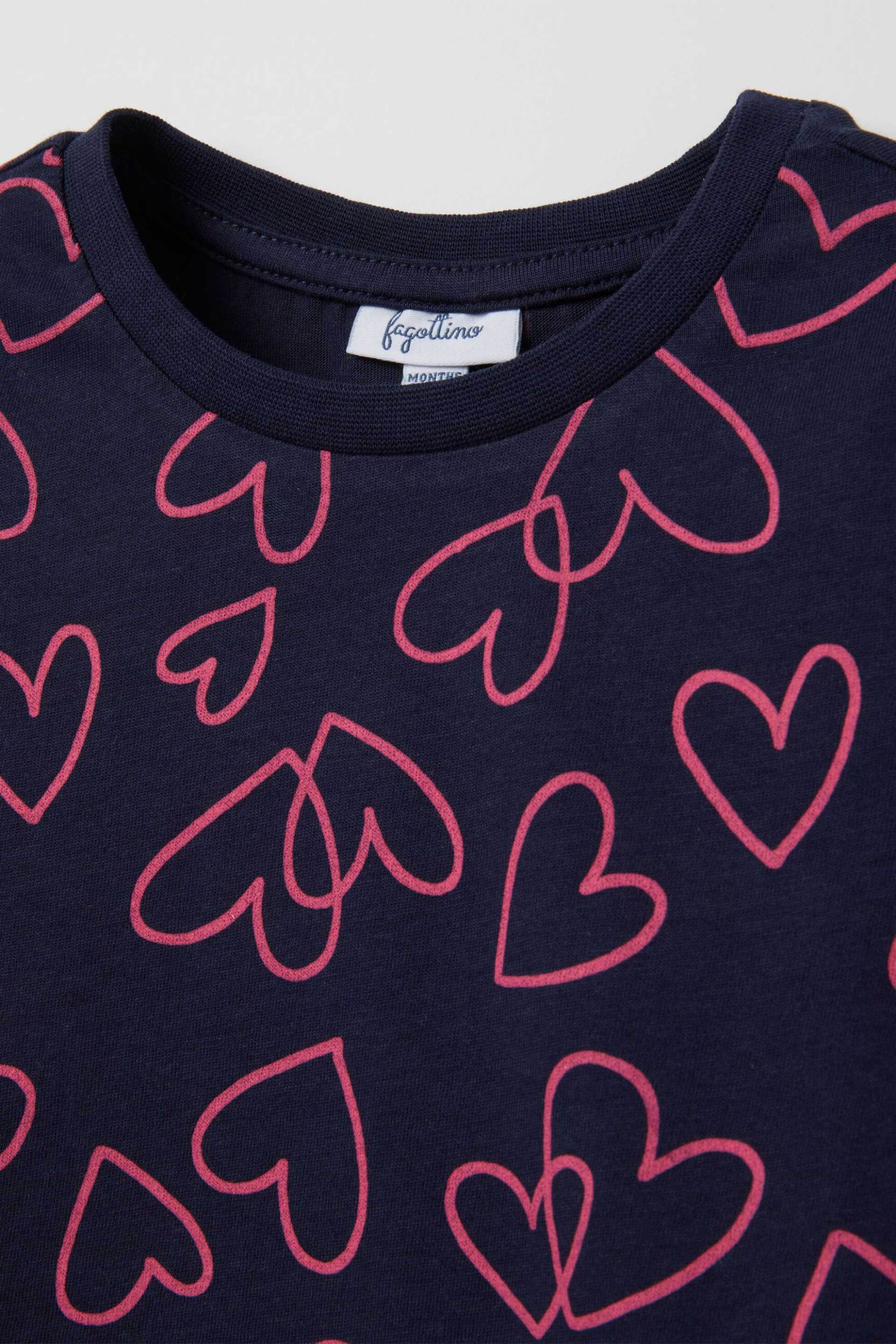 OVS βρεφική μακρυμάνικη μπλούζα με hearts print Regular Fit - 002444945 Μπλε Σκούρο φωτογραφία