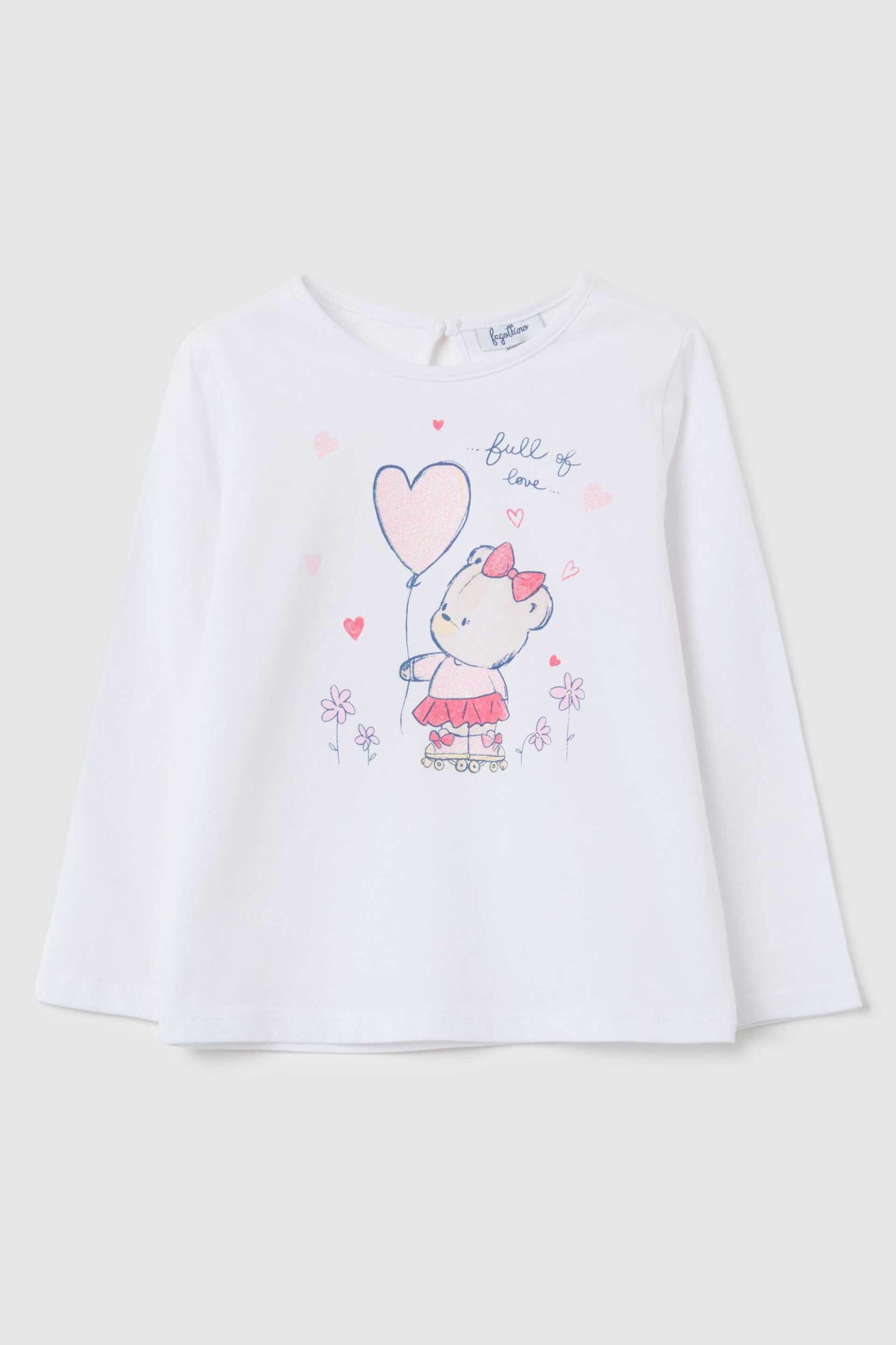 OVS KIDS OVS βρεφική μακρυμάνικη μπλούζα με Full of Love print Regular Fit - 002444950 Λευκό