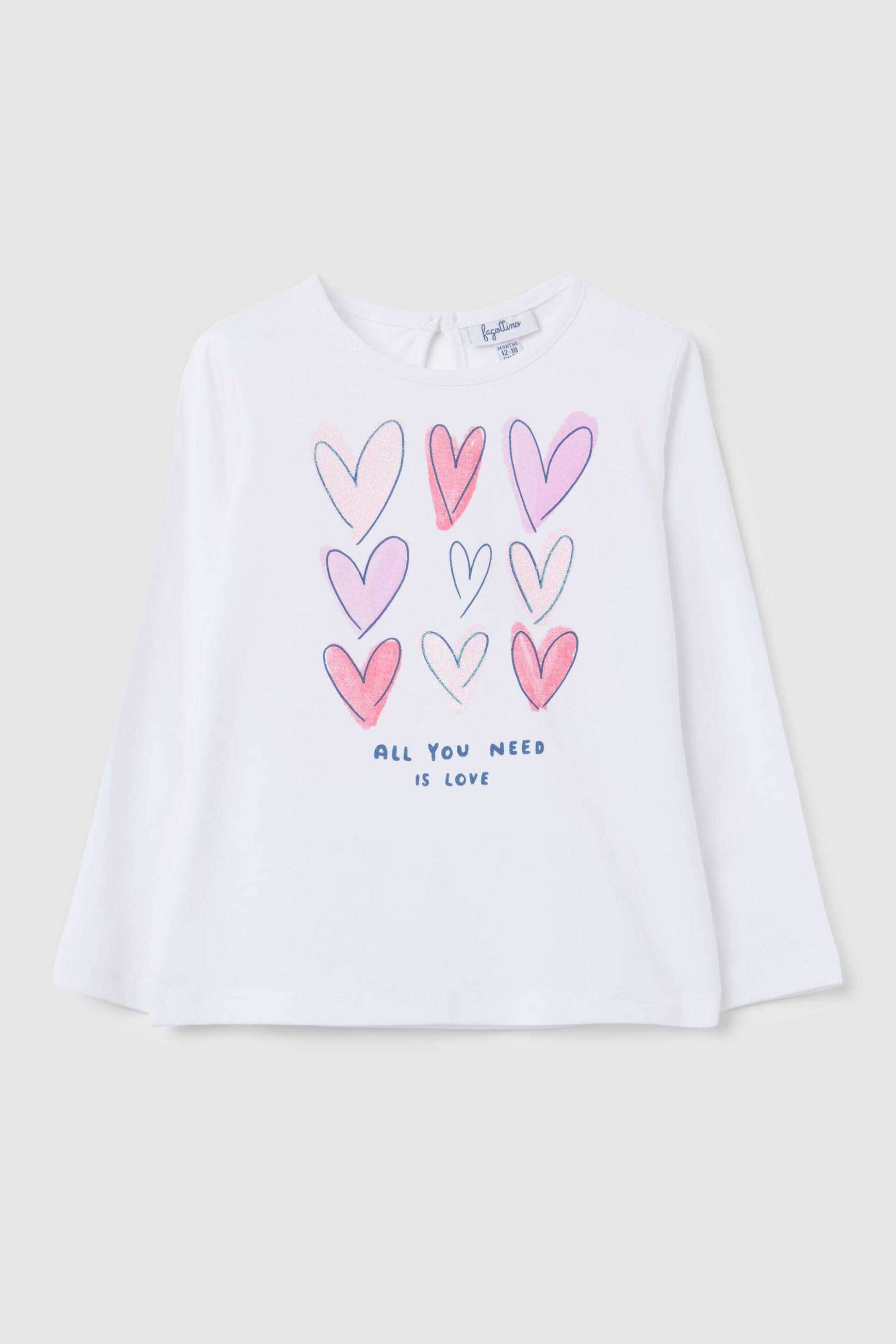 OVS KIDS OVS βρεφική μακρυμάνικη μπλούζα με hearts print Regular Fit - 002444968 Λευκό