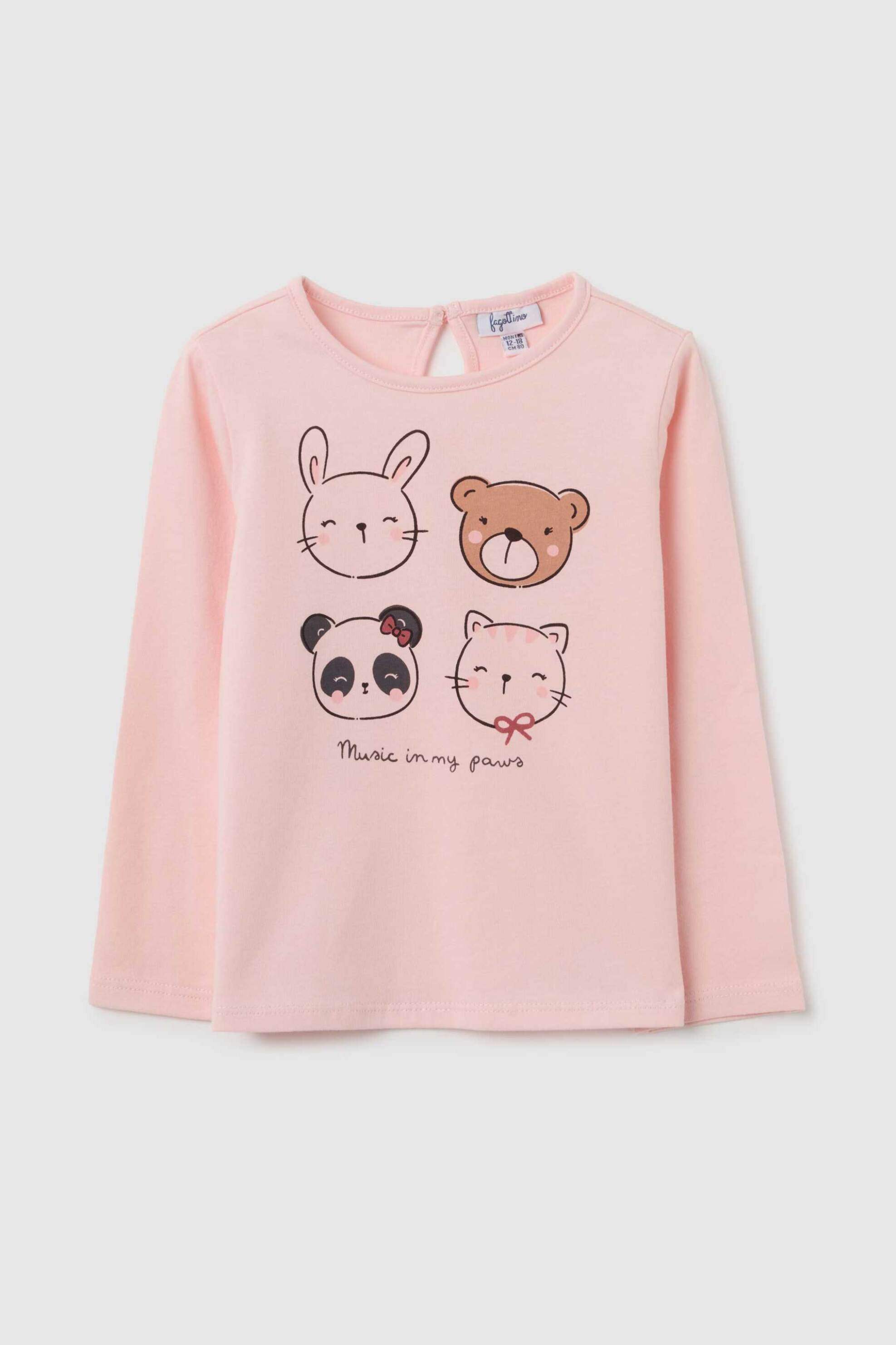 OVS βρεφική μακρυμάνικη μπλούζα με σχέδιο ζωάκια Regular Fit - 002459830 Ροζ