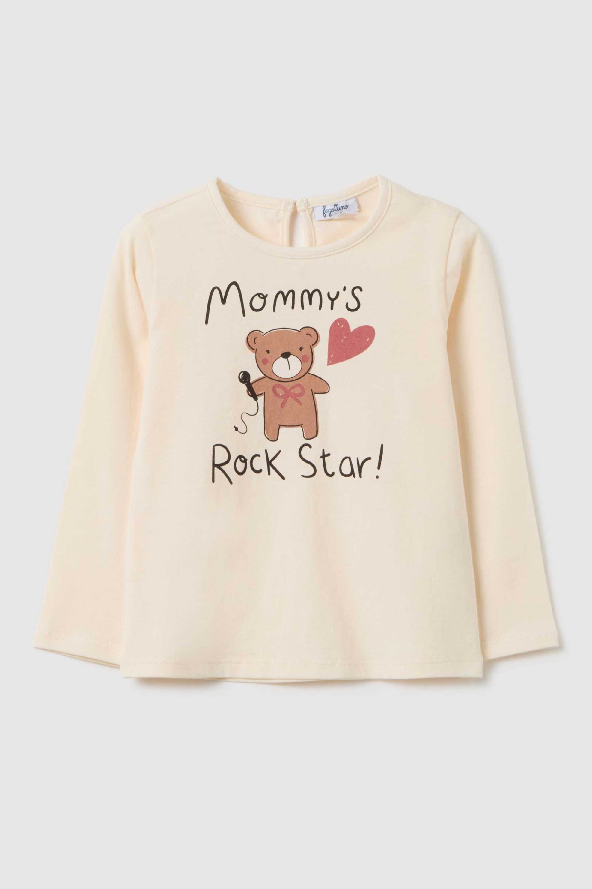 OVS KIDS OVS βρεφική μακρυμάνικη μπλούζα με σχέδιο "Mommy's Rock Star" Regular Fit - 002459845 Κρέμ