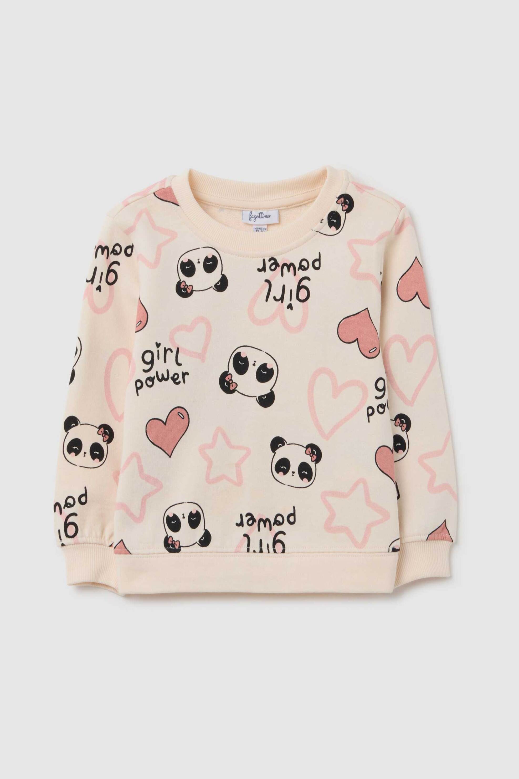 OVS KIDS OVS βρεφική μπλούζα φούτερ με all-over print - 002459860 Κρέμ