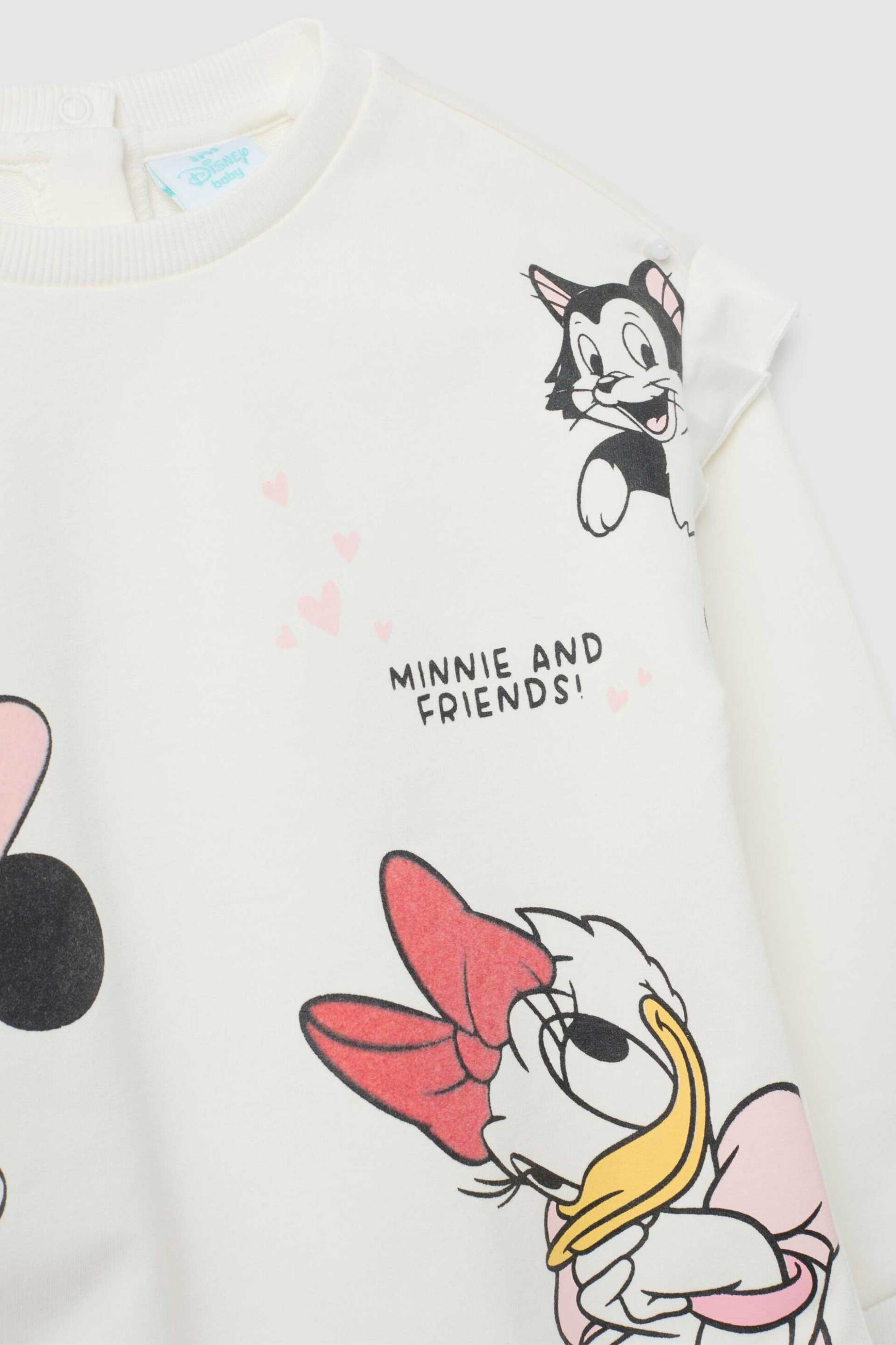 OVS σετ βρεφική μπλούζα φούτερ με Minnie Mouse print και κολάν Regular Fit (2 τεμάχια) - 002456879 Λευκό φωτογραφία