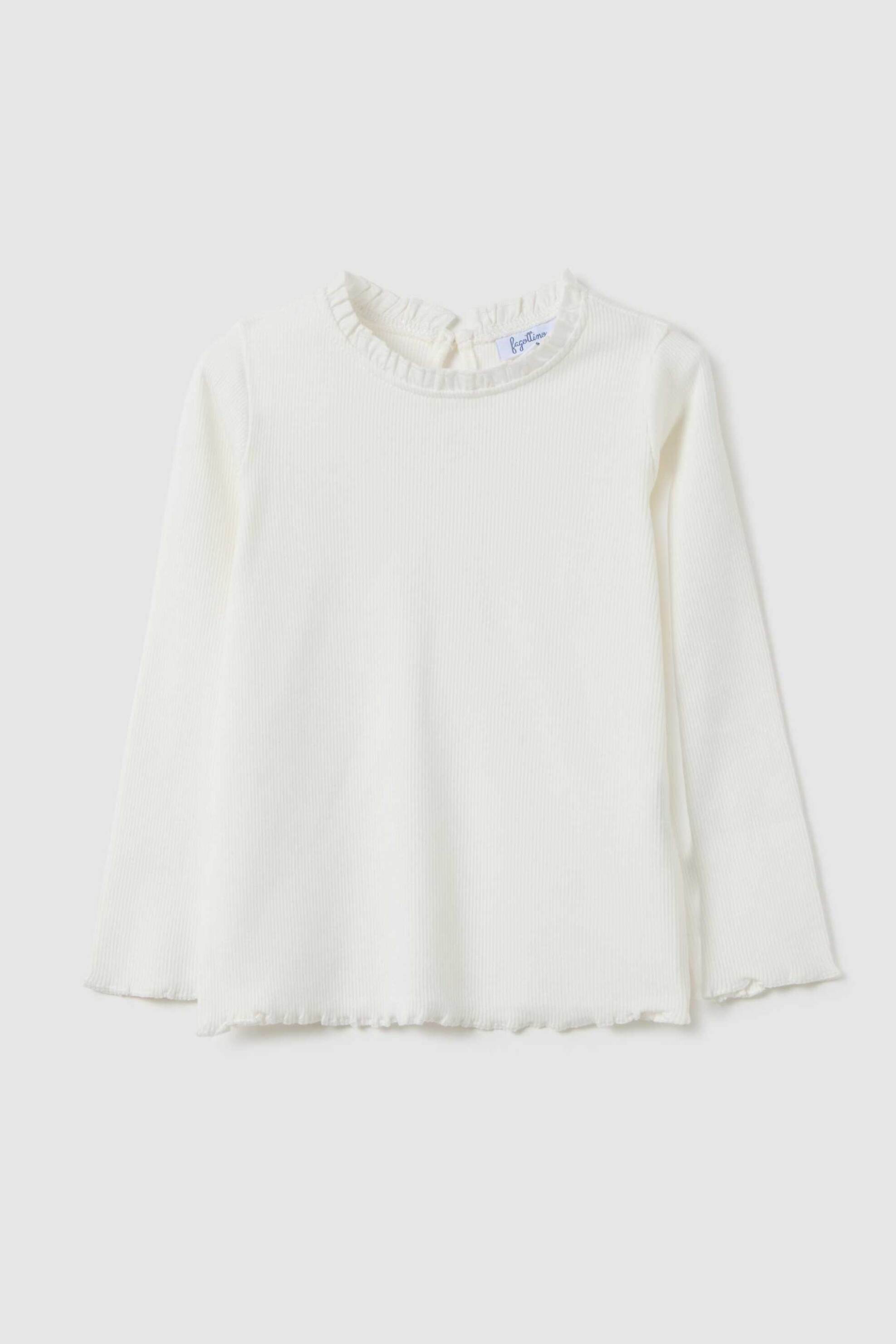OVS KIDS OVS βρεφική μακρυμάνικη μπλούζα μονόχρωμη ribbed Regular Fit - 002459850 Λευκό