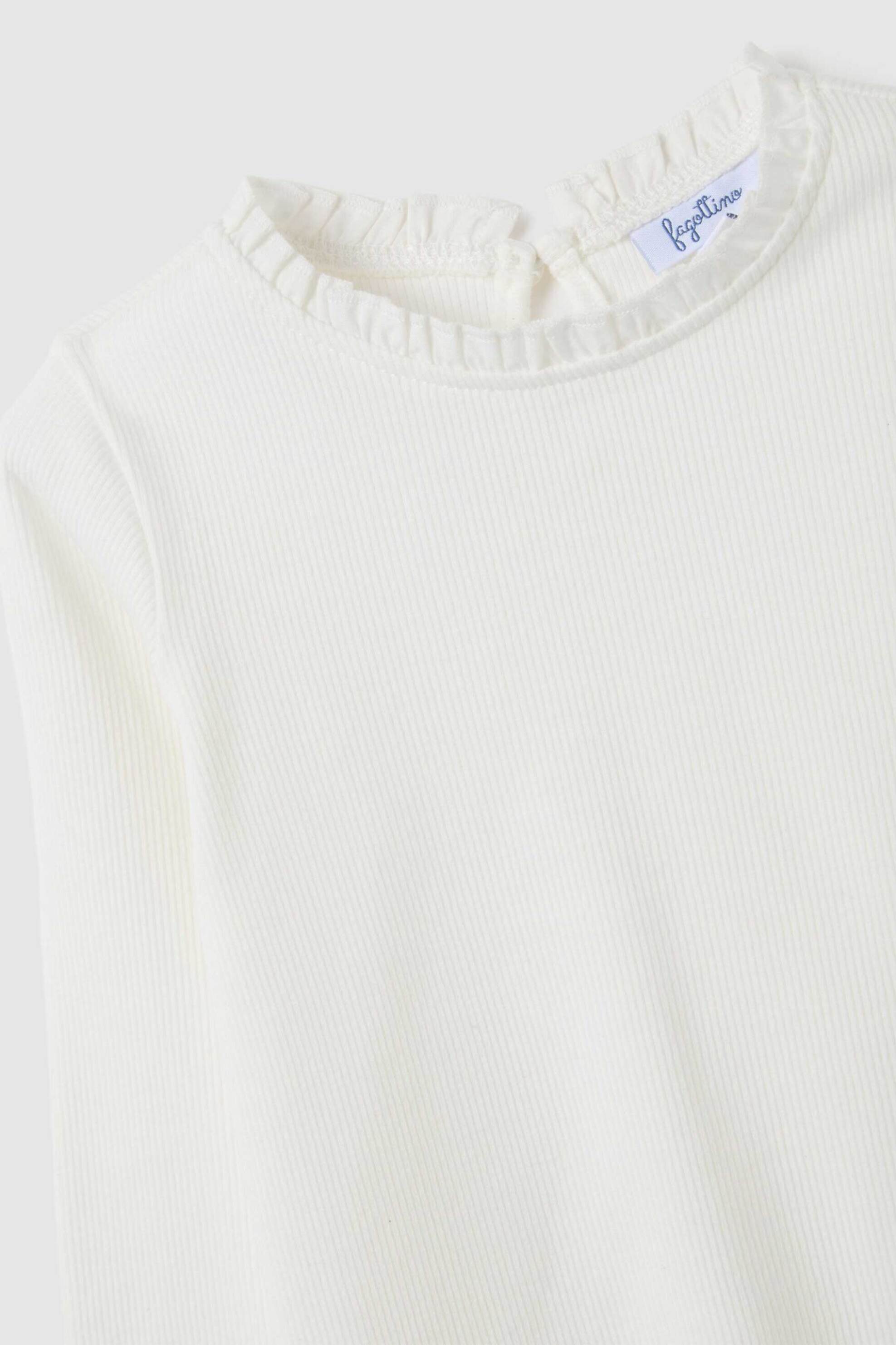 OVS βρεφική μακρυμάνικη μπλούζα μονόχρωμη ribbed Regular Fit - 002459850 Λευκό φωτογραφία