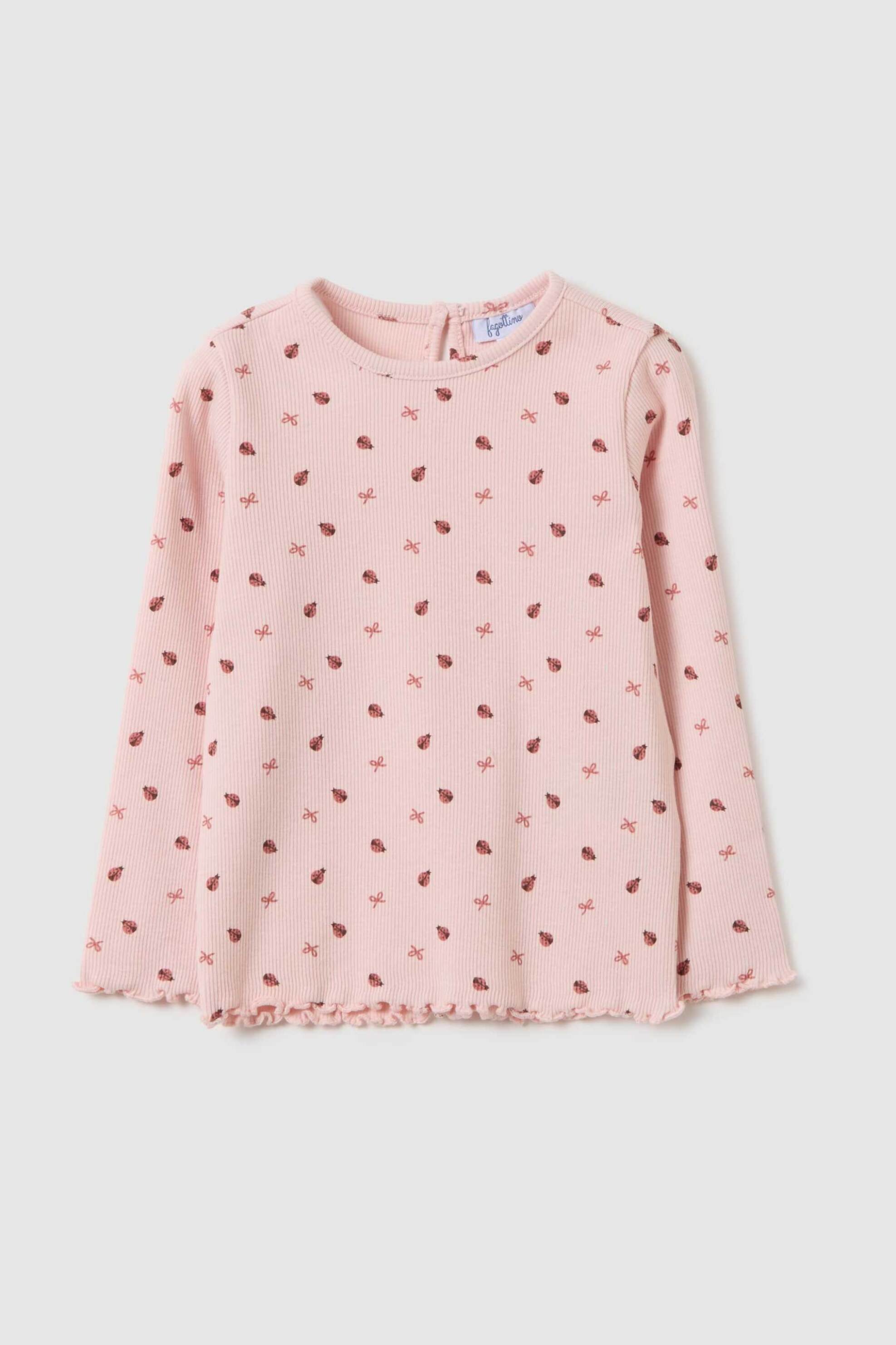 OVS KIDS OVS βρεφική μακρυμάνικη μπλούζα ribbed με ladybird print Regular Fit - 002459870 Ροζ