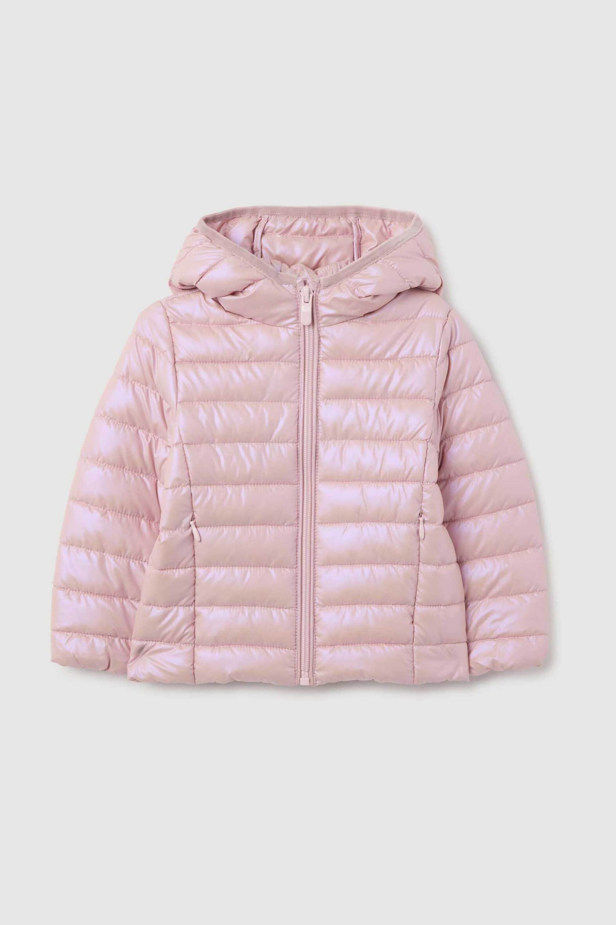 OVS βρεφικό μπουφάν μεταλλιζέ με κουκούλα Regular Fit - 002394199 Ροζ