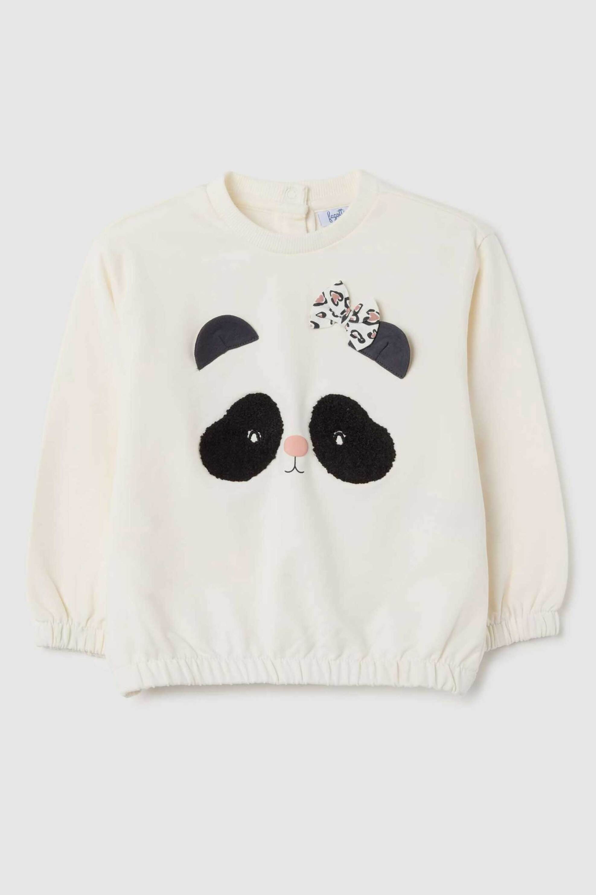 OVS βρεφική μπλούζα φούτερ με print Regular Fit - 002459722 Λευκό