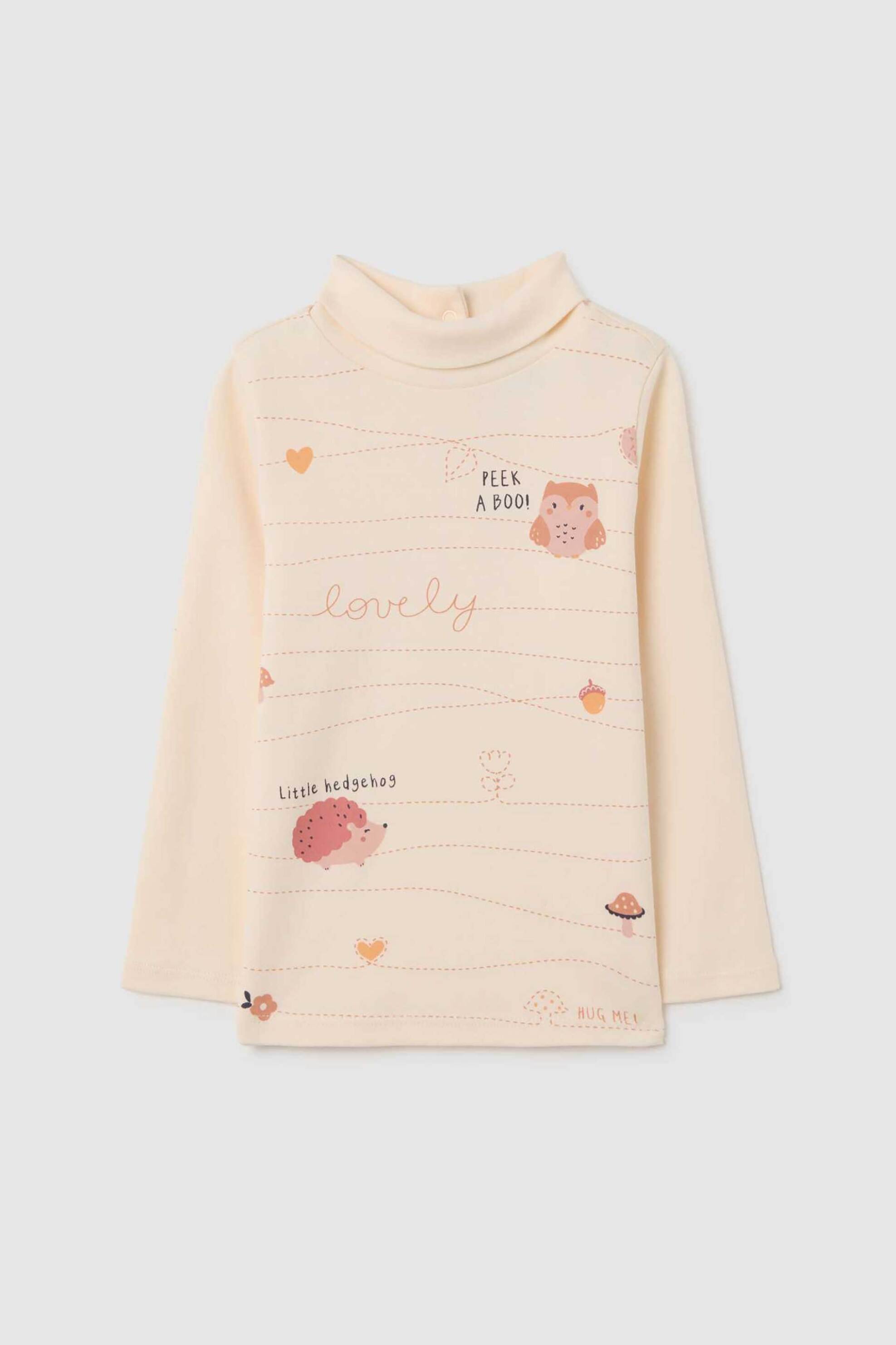 OVS βρεφική μακρυμάνικη μπλούζα με print Regular Fit - 002483637 Μπεζ