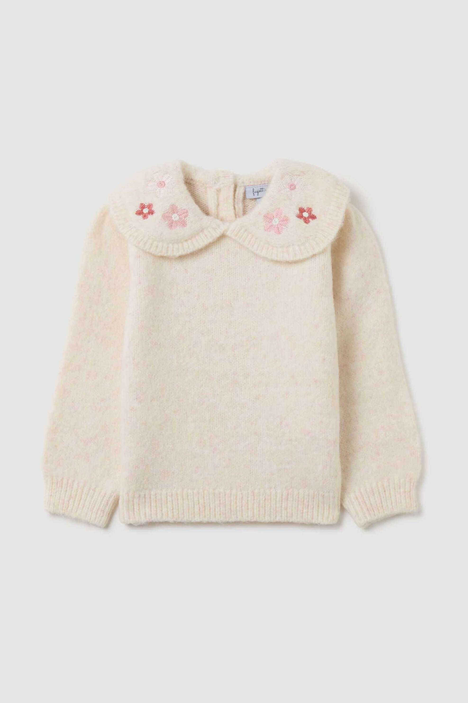 OVS βρεφικό πουλόβερ με κεντημένο κολάρο Regular Fit - 002468245 Κρέμ