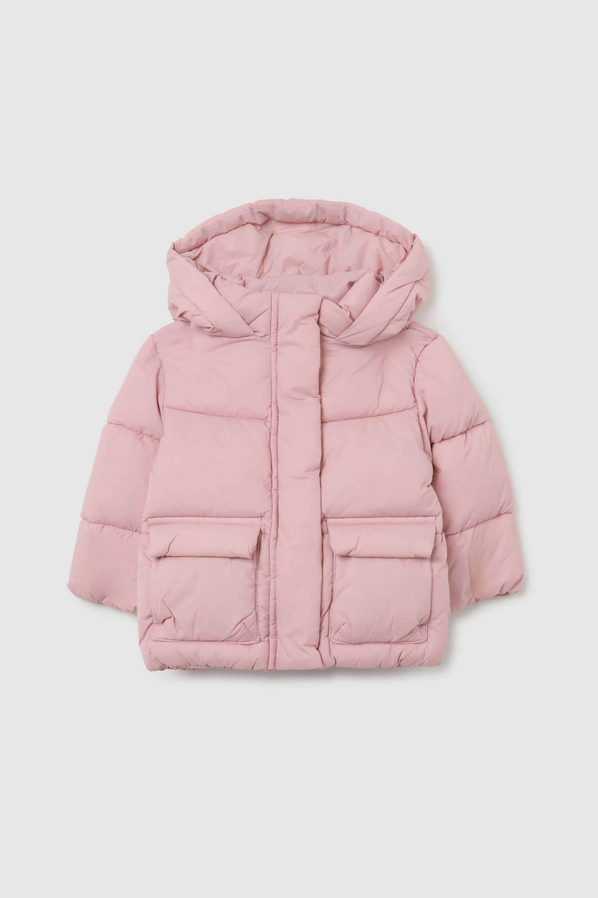 OVS βρεφικό μπουφάν καπιτονέ με κουκούλα Regular Fit - 002466187 Ροζ
