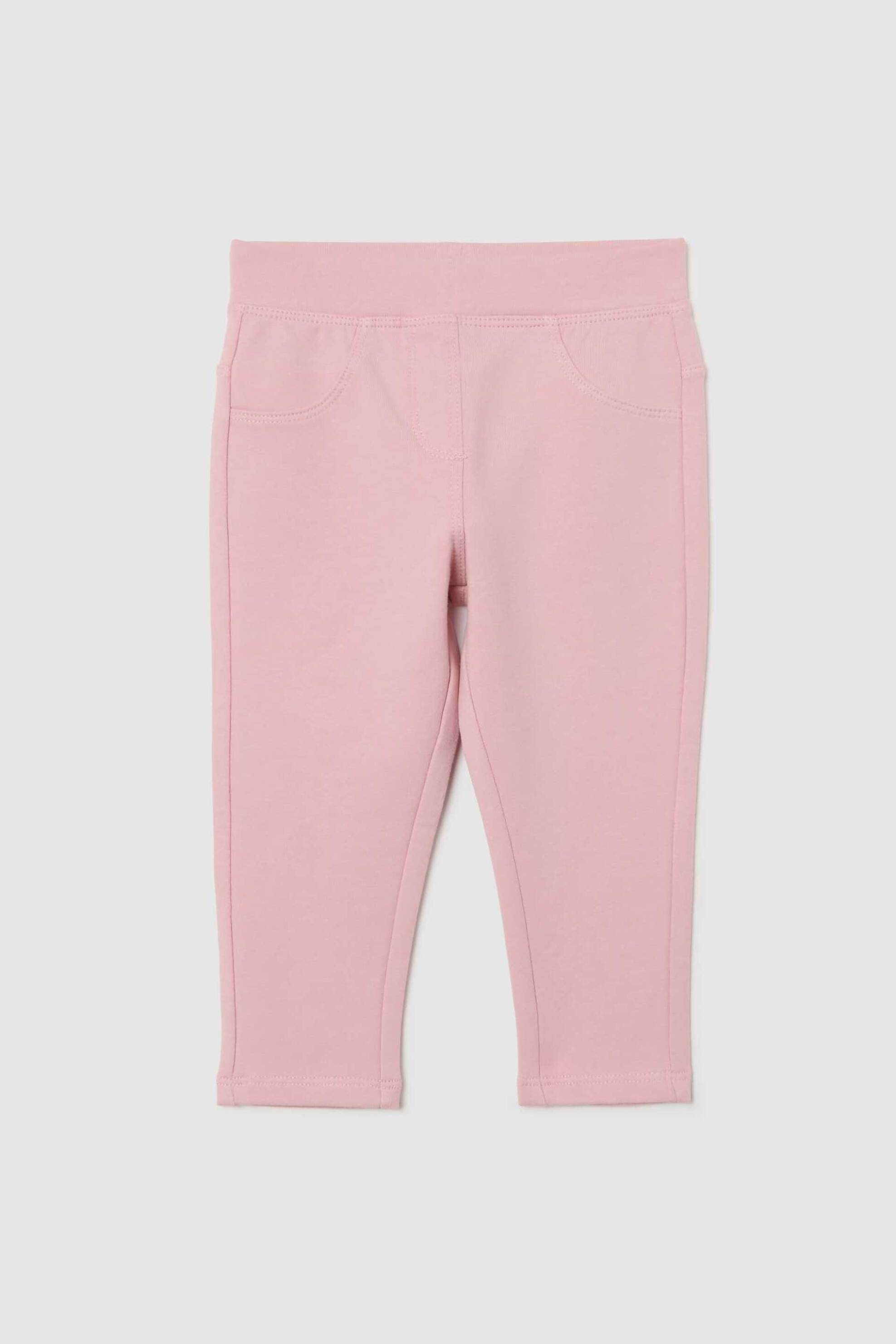 OVS βρεφικό παντελόνι φόρμας μονόχρωμο Slim Fit - 002490756 Ροζ