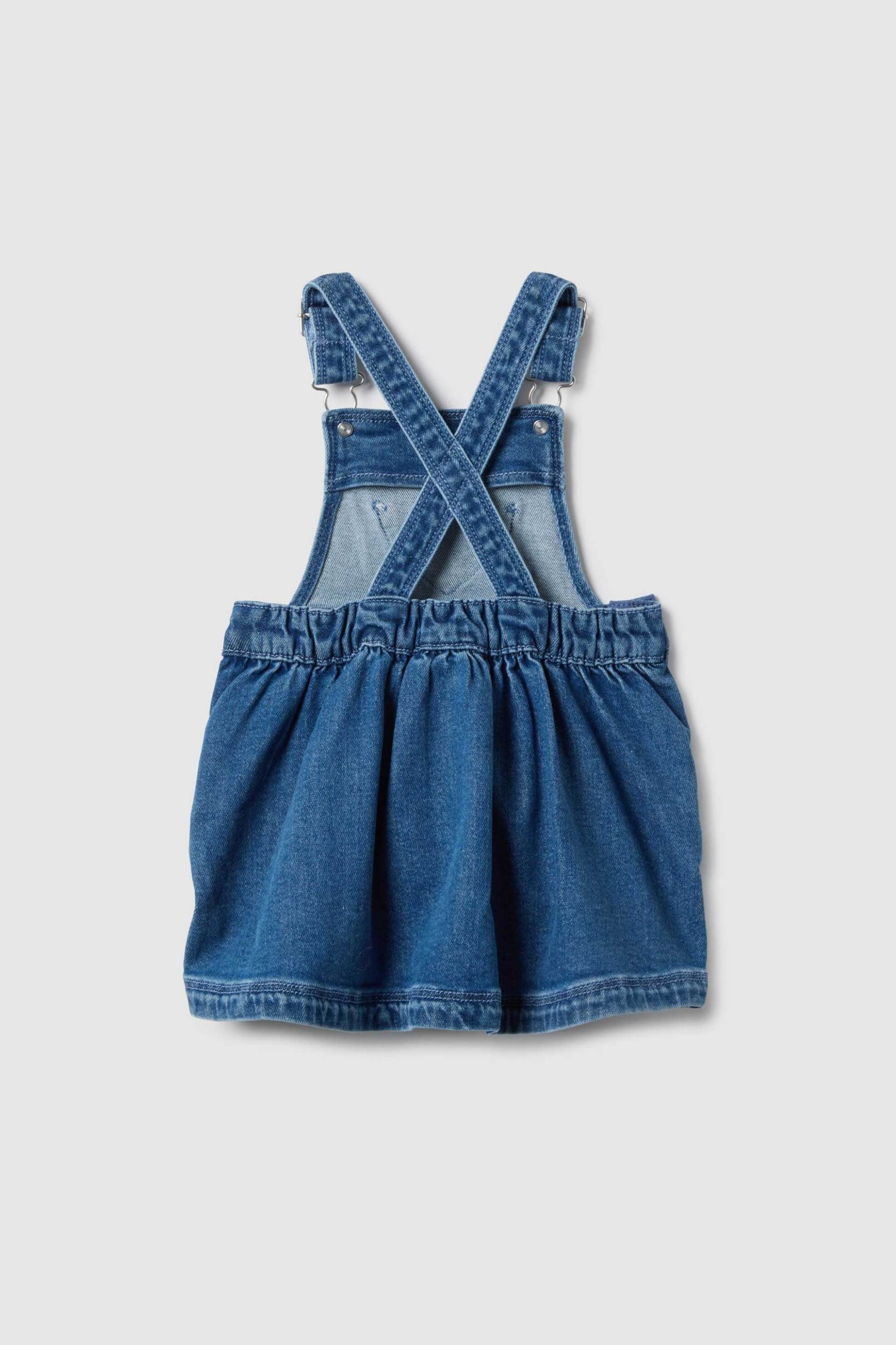 OVS βρεφική denim σαλοπέτα/φόρεμα με hearts print Regular Fit - 002514628 Denim Blue φωτογραφία