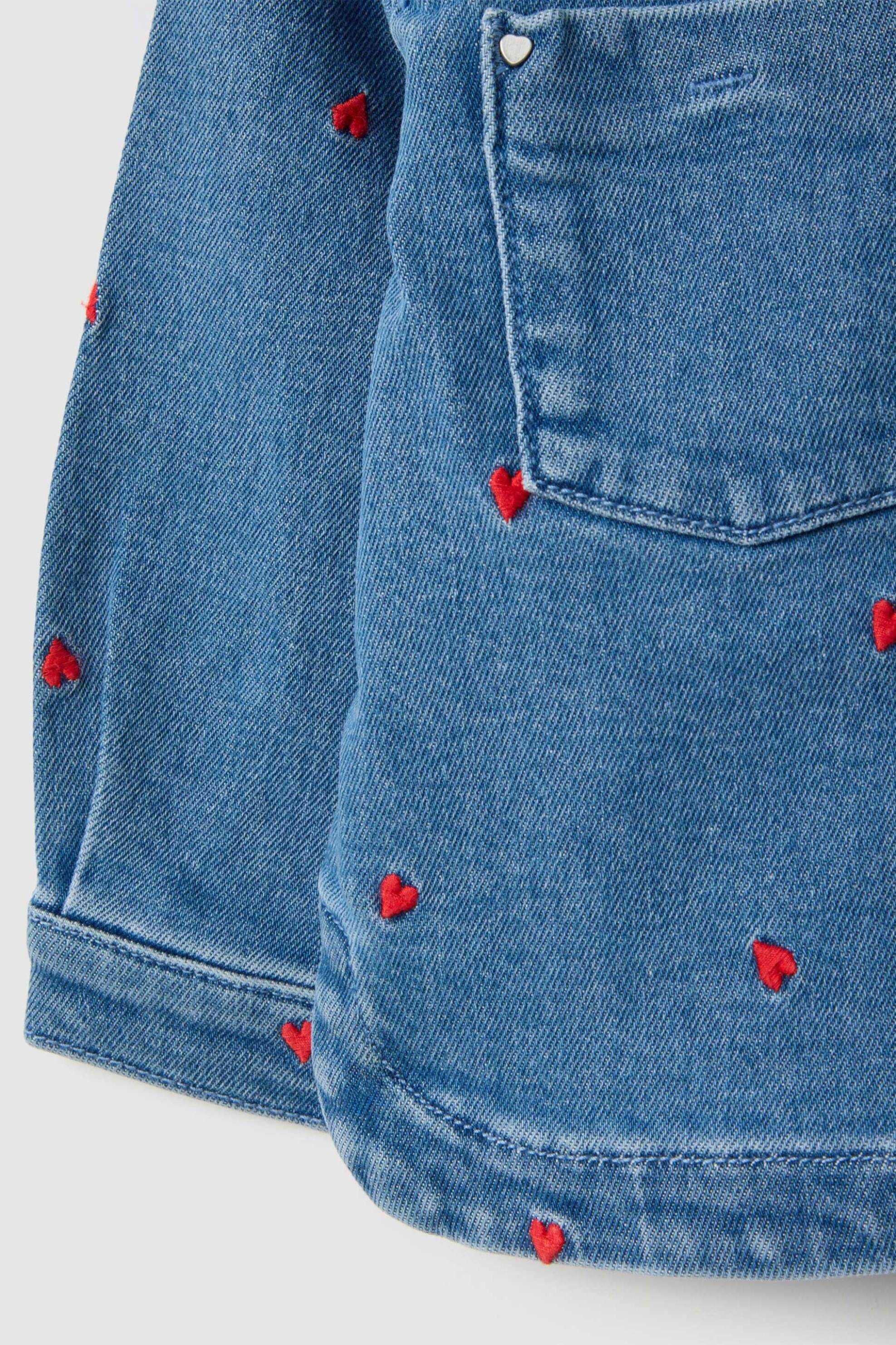 Ovs Βρεφικό Denim Μπουφάν με Καρδούλες Regular Fit - 002514660 Blue