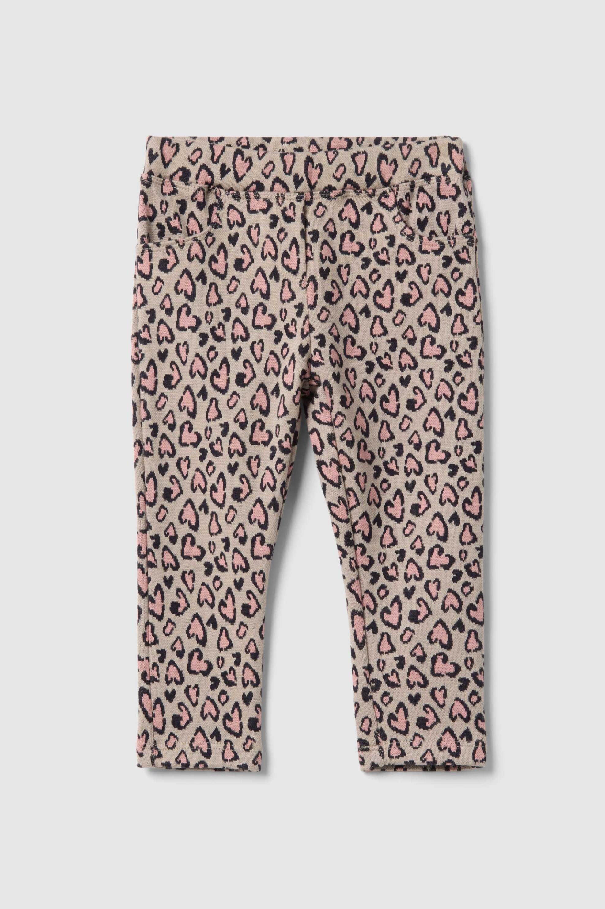 OVS βρεφικό παντελόνι με animal print Slim Fit - 002459890 Ροζ