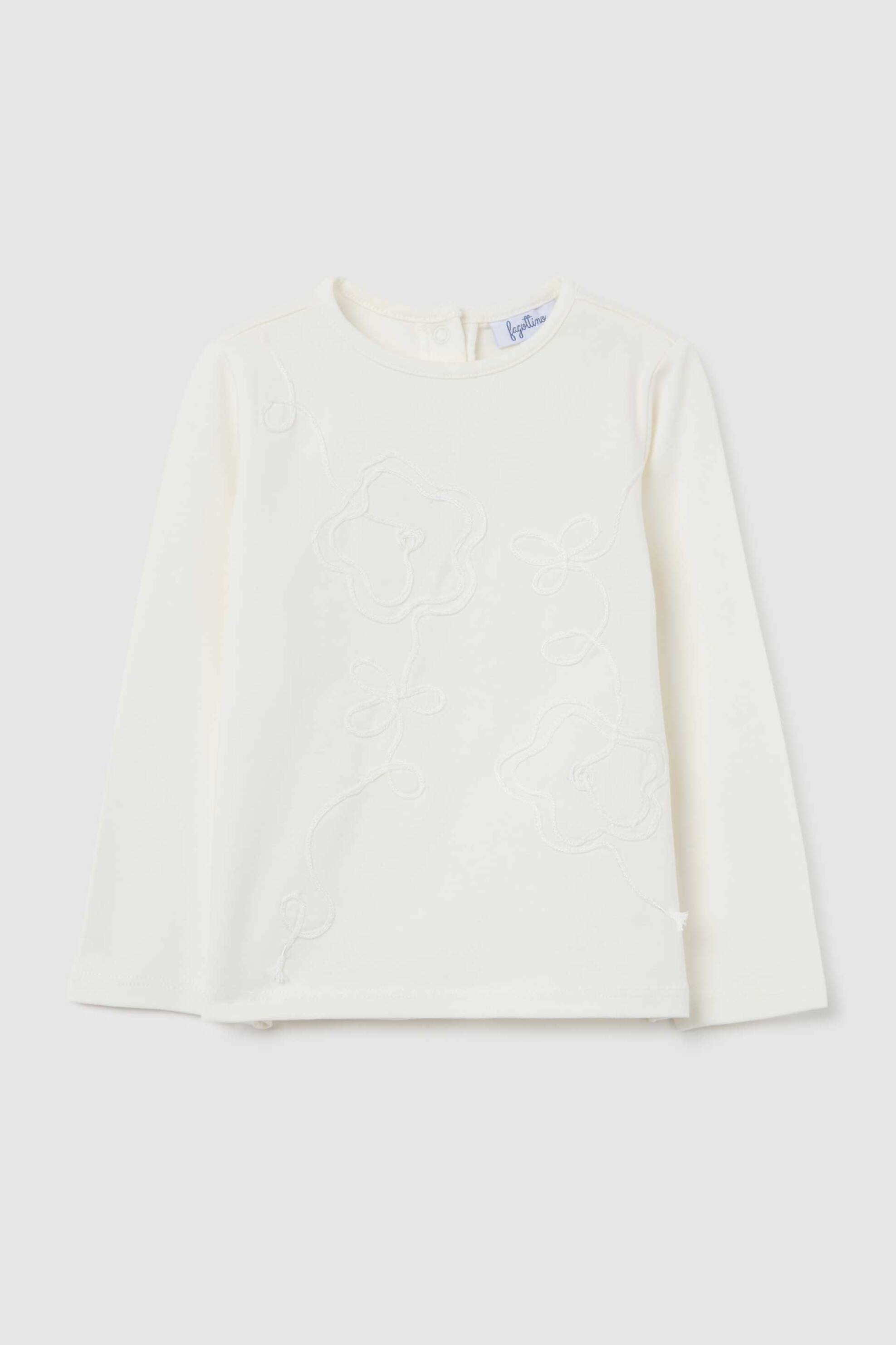 OVS βρεφική μακρυμάνικη μπλούζα μονόχρωμη Regular Fit - 002459913 Λευκό