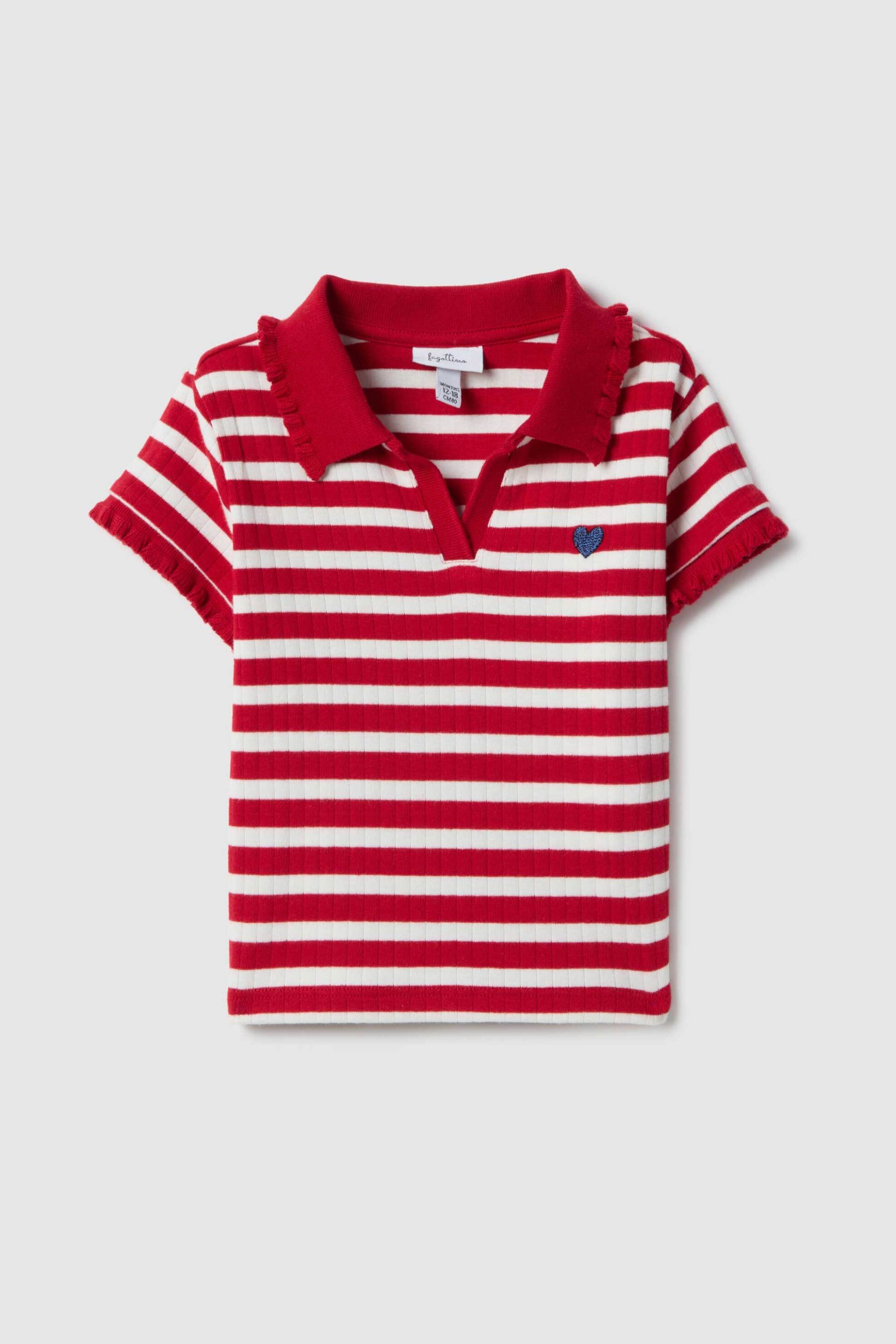 OVS βρεφική μπλούζα πόλο με ριγέ σχέδιο - 002553273 Κόκκινο