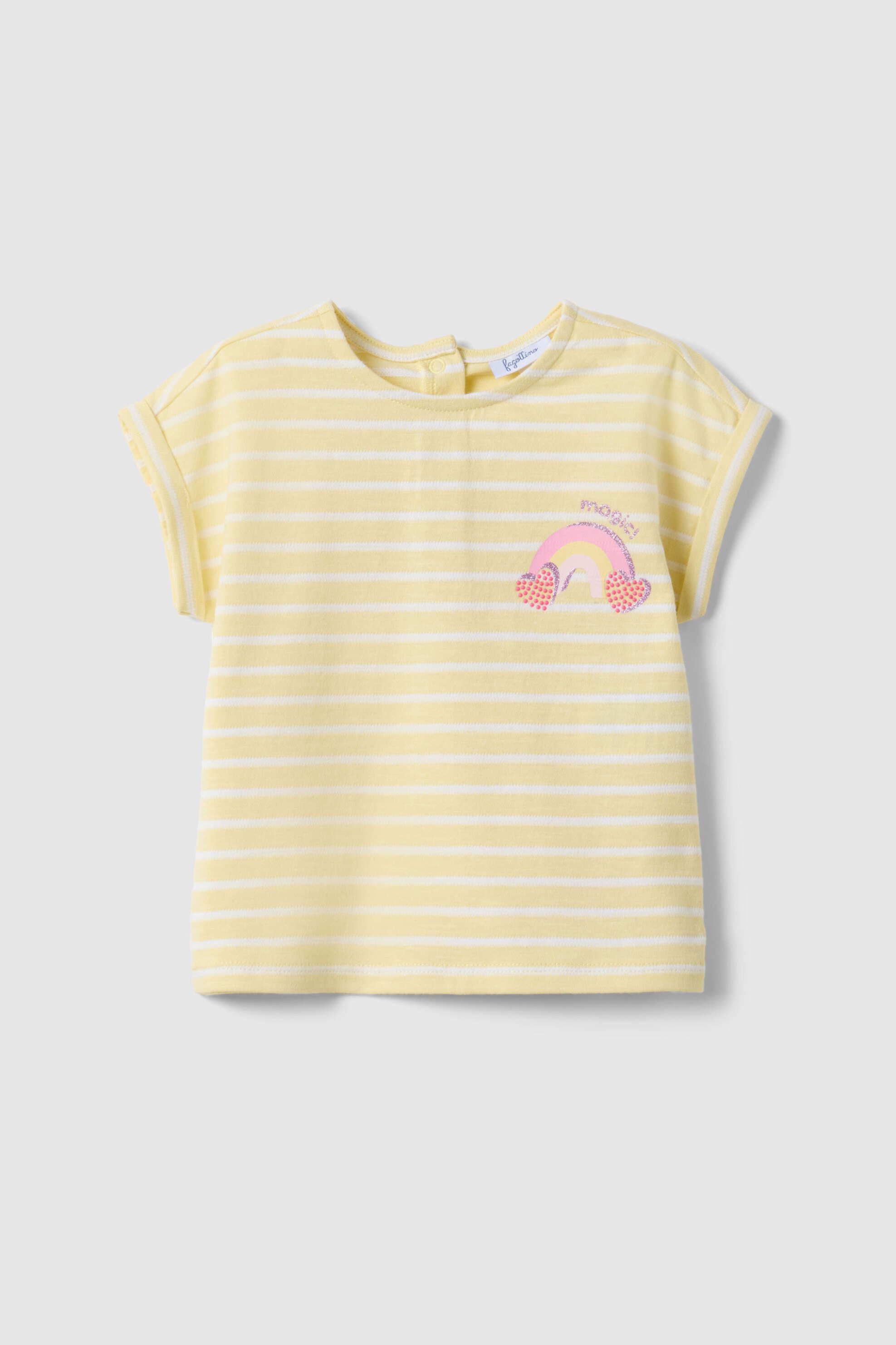 OVS βρεφικό T-shirt με ριγέ σχέδιο Regular Fit - 002576646 Κίτρινο