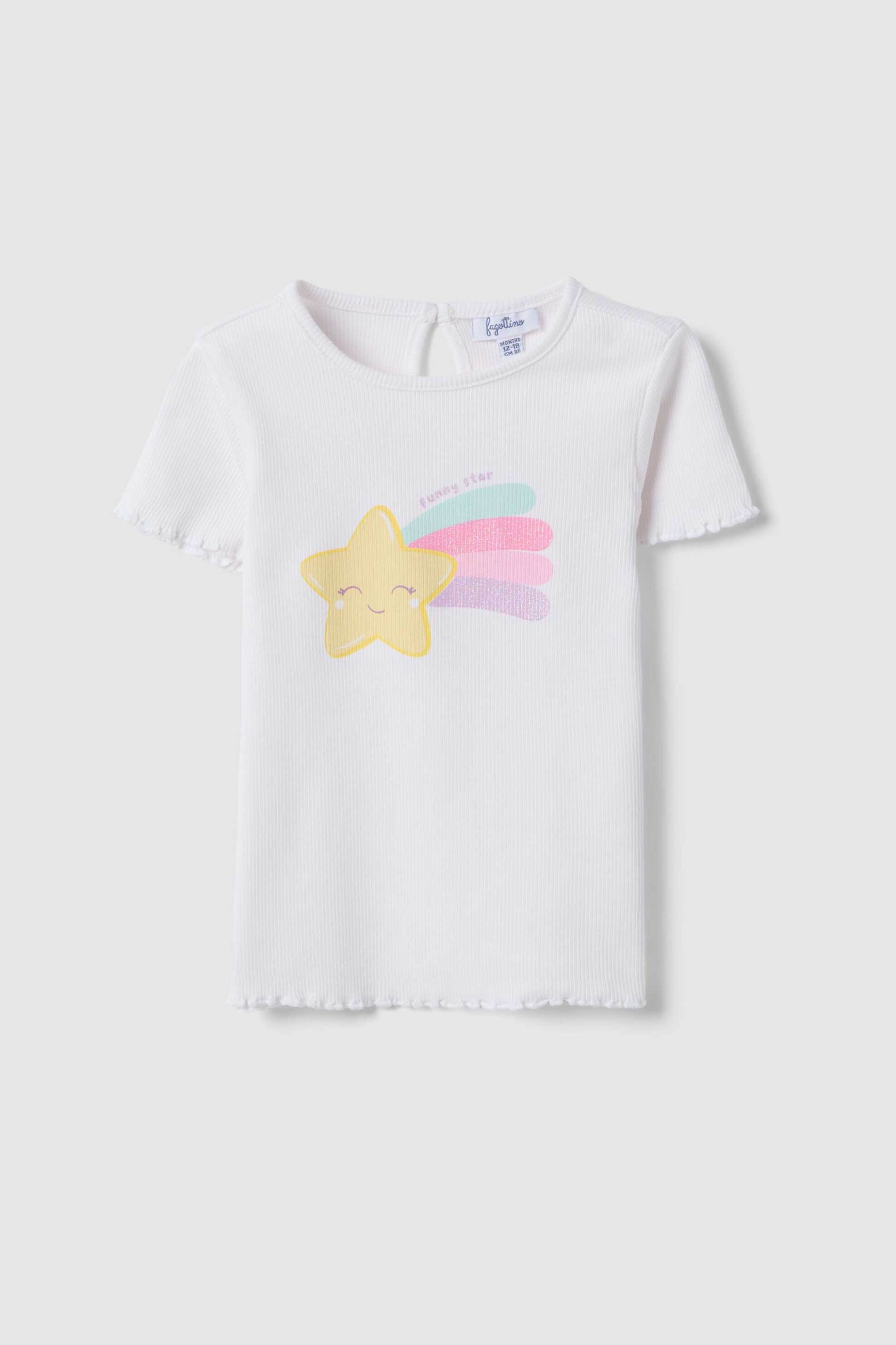 OVS βρεφικό T-shirt με print Regular Fit - 002576674 Λευκό