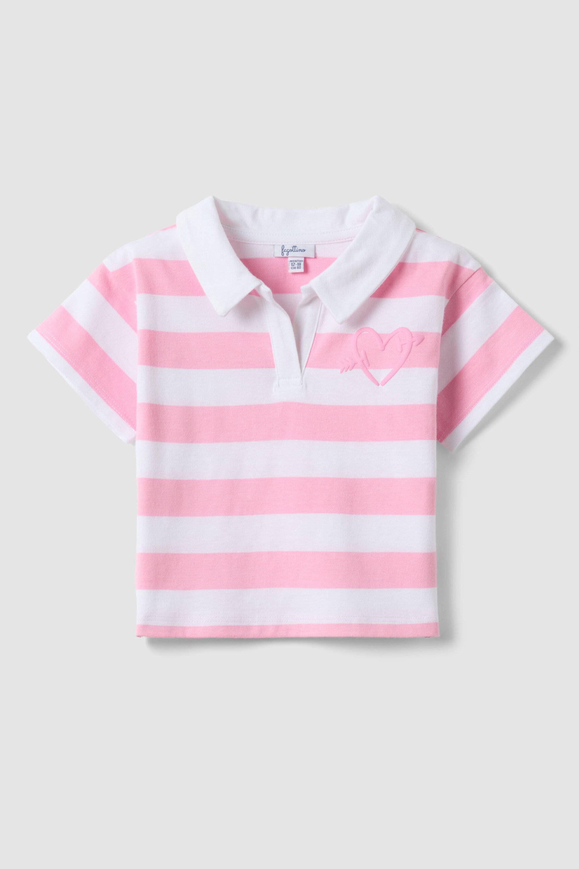OVS βρεφική μπλούζα πόλο με ριγέ σχέδιο - 002576686 Ροζ