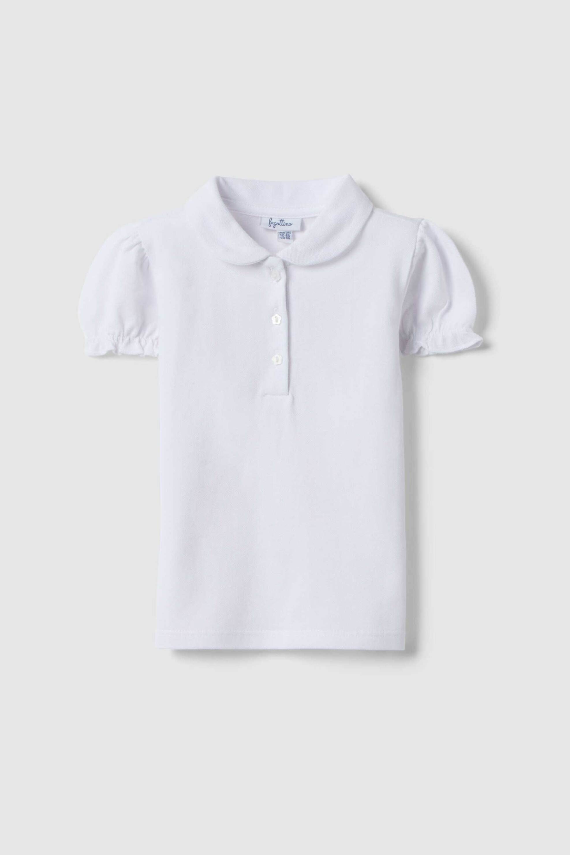 OVS βρεφική μπλούζα πόλο μονόχρωμη Regular Fit - 002617098 Λευκό