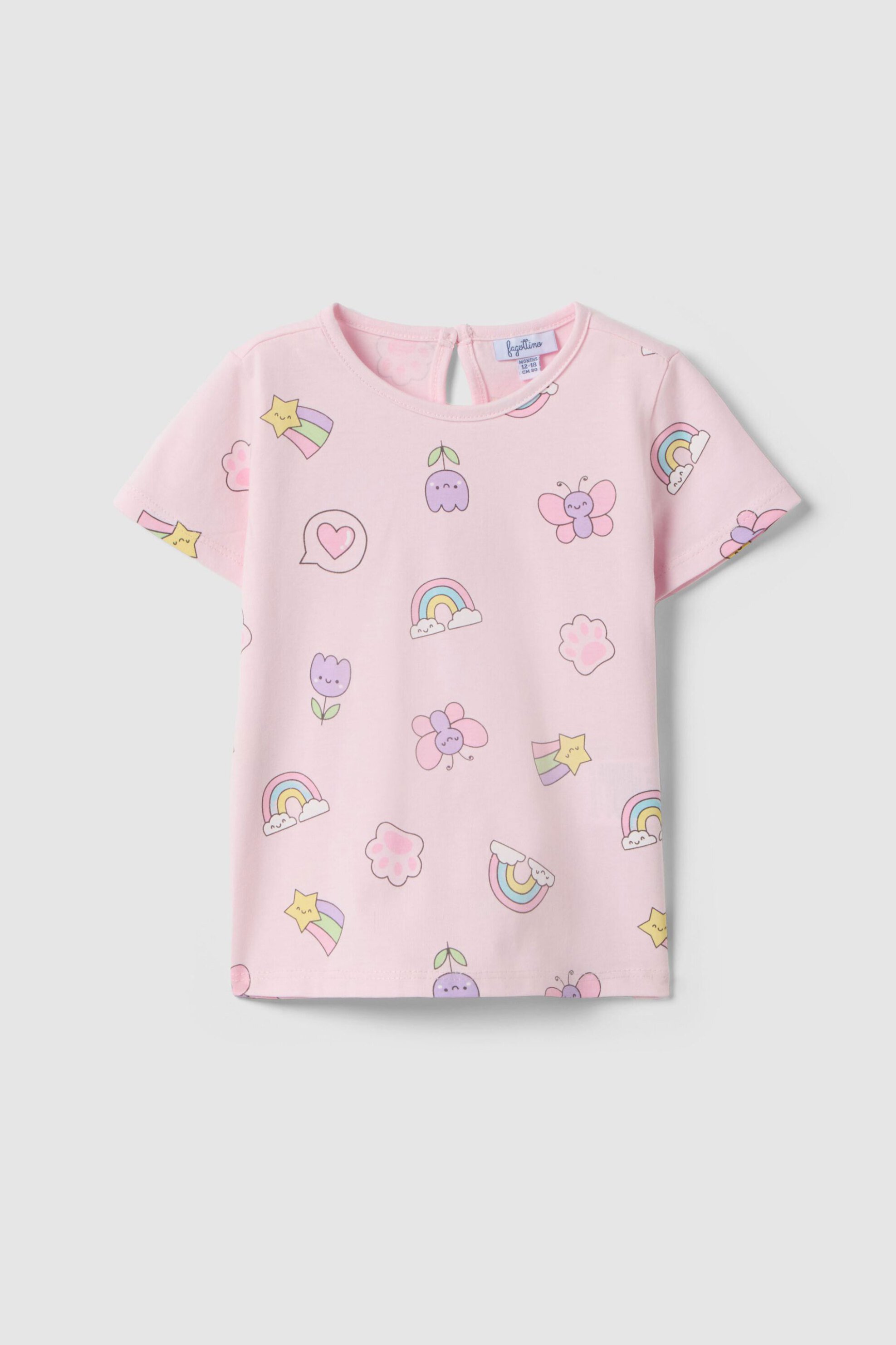 OVS βρεφικό T-shirt με all-over print Regular Fit - 002617151 Ροζ