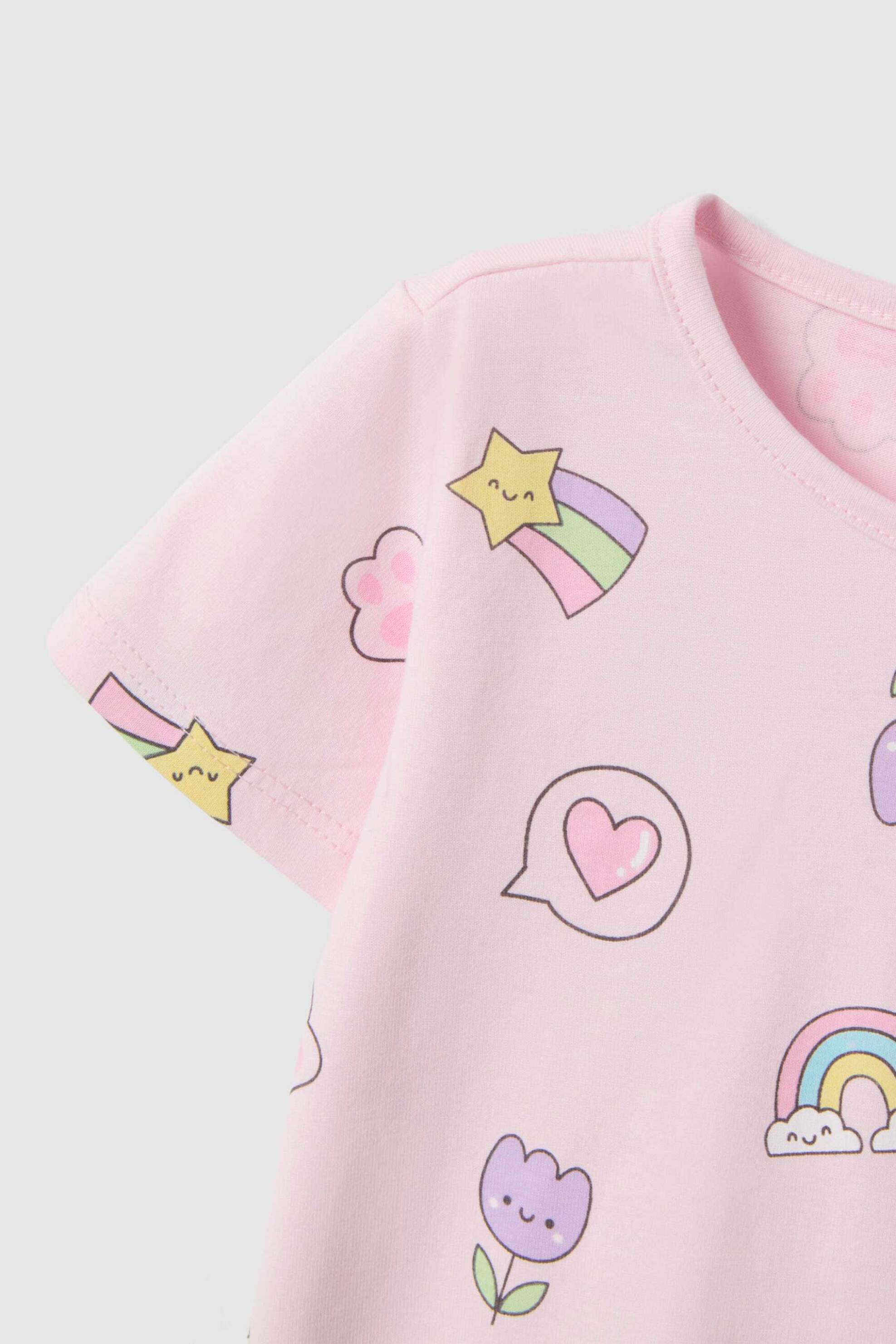 OVS βρεφικό T-shirt με all-over print Regular Fit - 002617151 Ροζ φωτογραφία