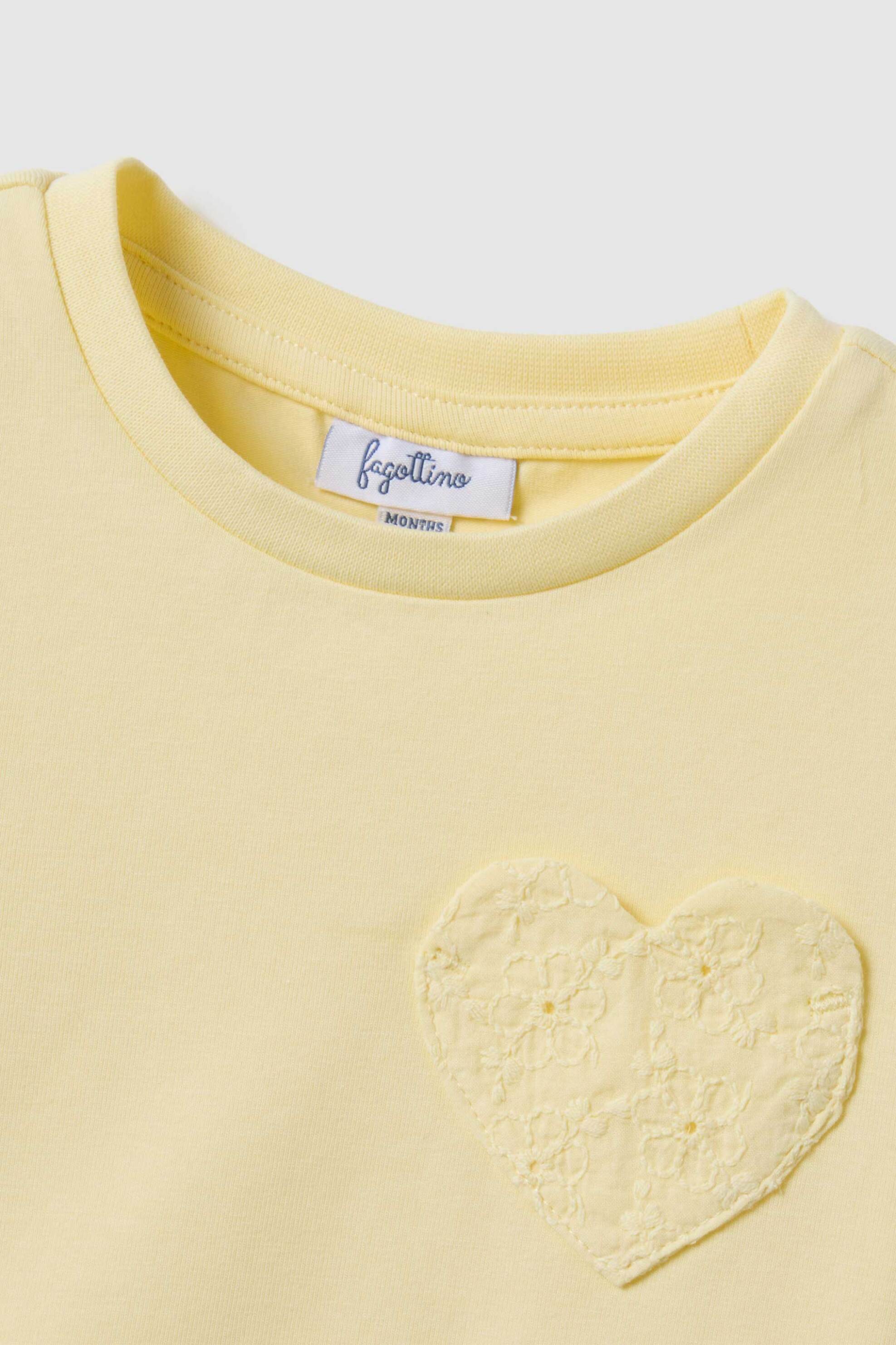 OVS βρεφικό T-shirt με print καρδιά Regular Fit - 002617169 Κίτρινο φωτογραφία