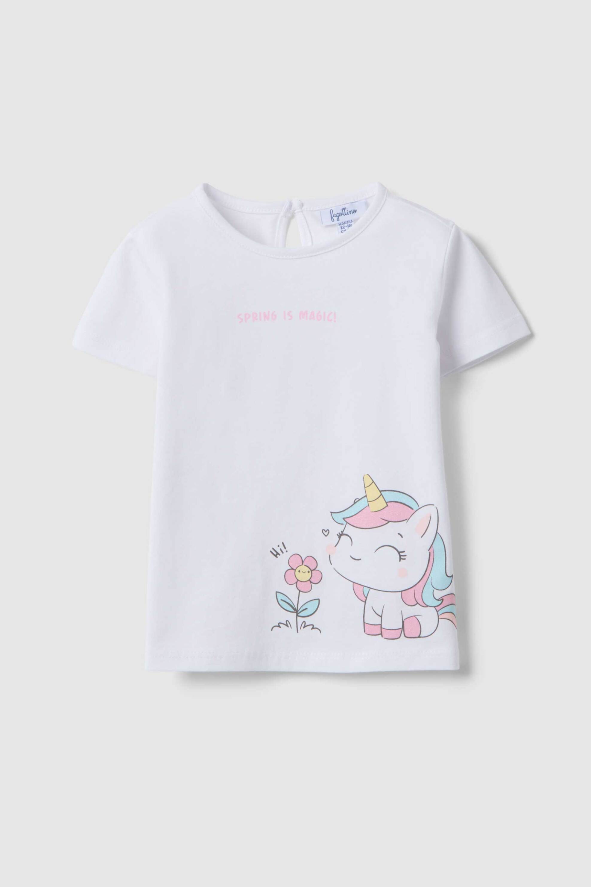 OVS βρεφικό T-shirt με print μονόκερος Regular Fit - 002649712 Λευκό