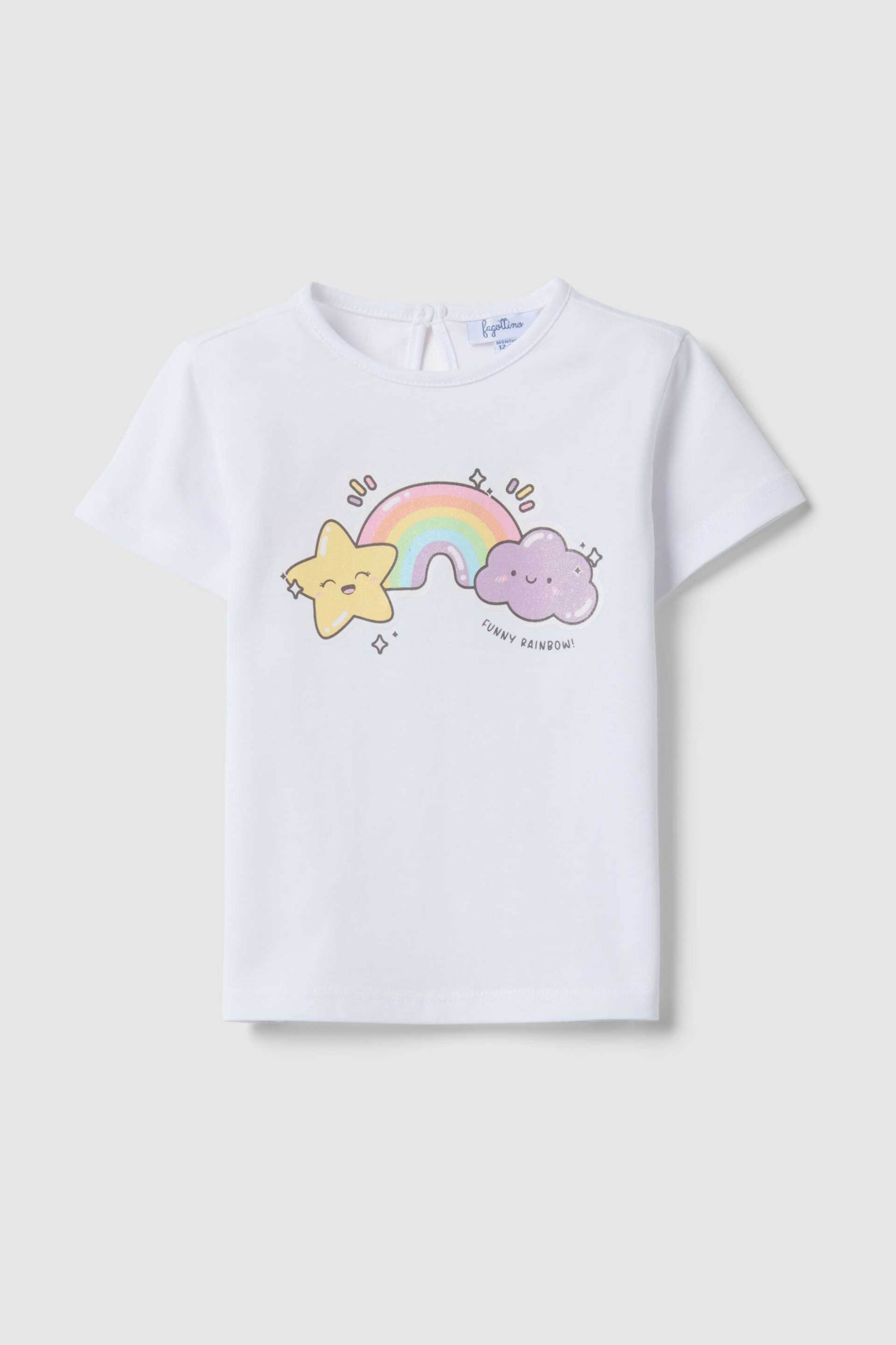 OVS βρεφικό T-shirt με print Regular Fit - 002649716 Λευκό