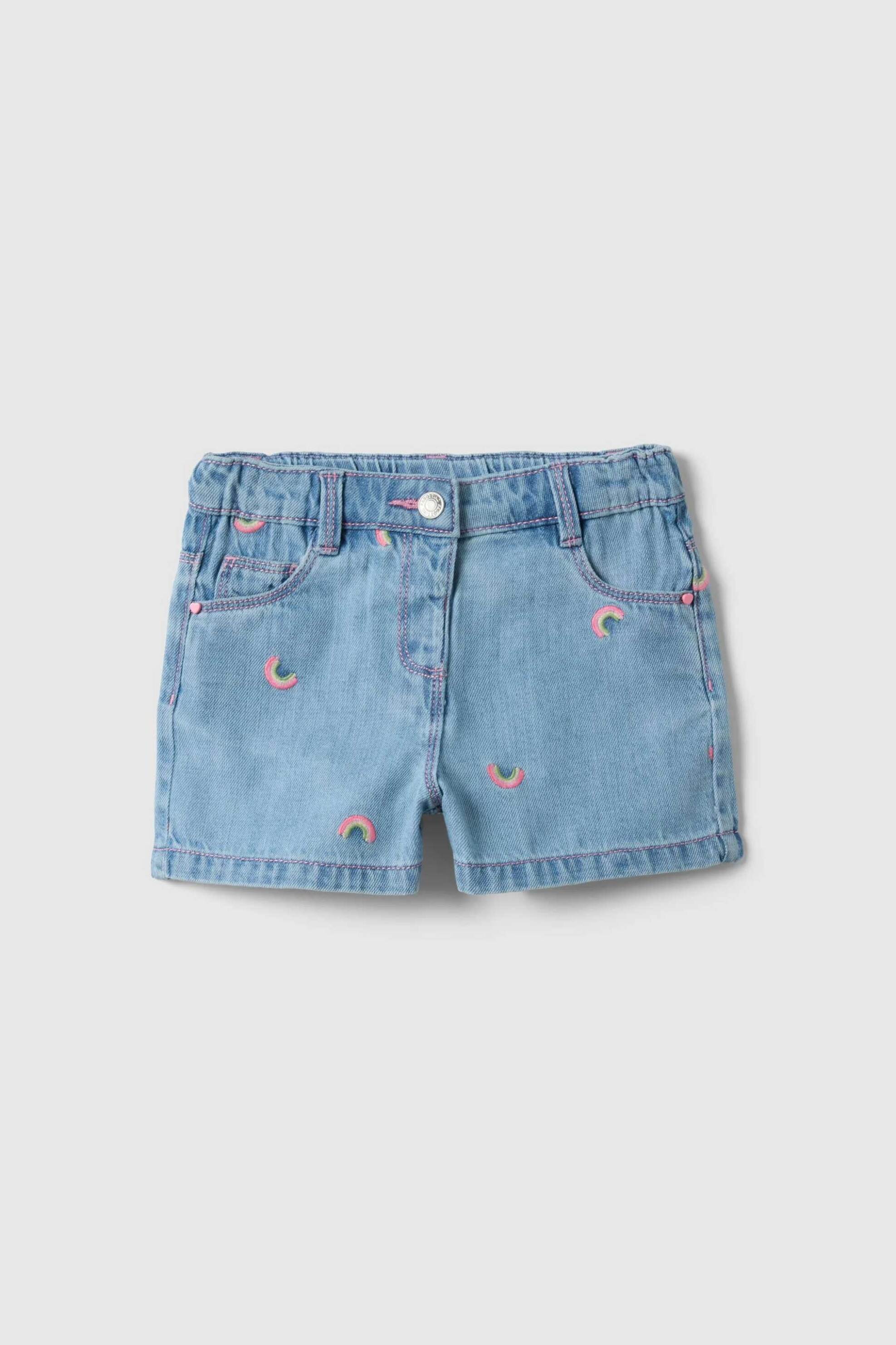 OVS βρεφικό denim σορτς με rainbow print Regular Fit - 002561648 Denim Blue