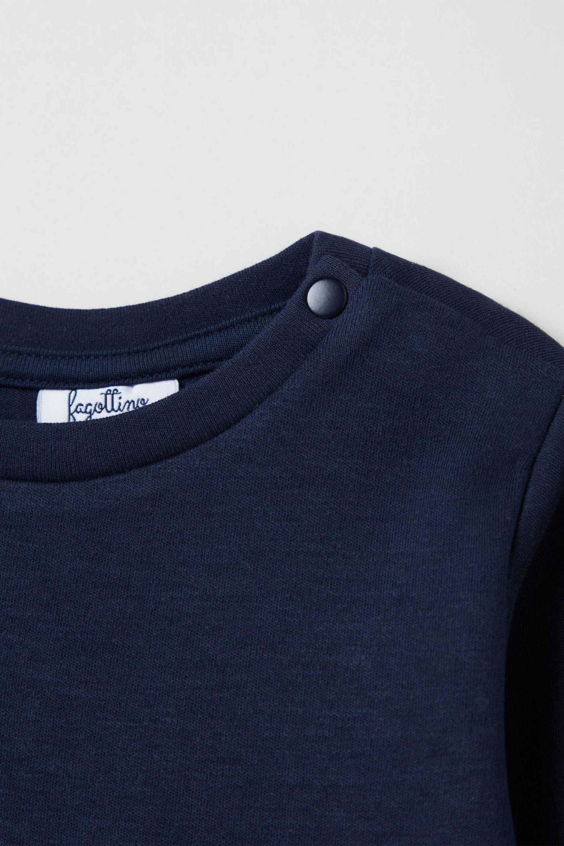 OVS παιδική μπλούζα μονόχρωμη βαμβακερή - 001898066 Μπλε Σκούρο φωτογραφία