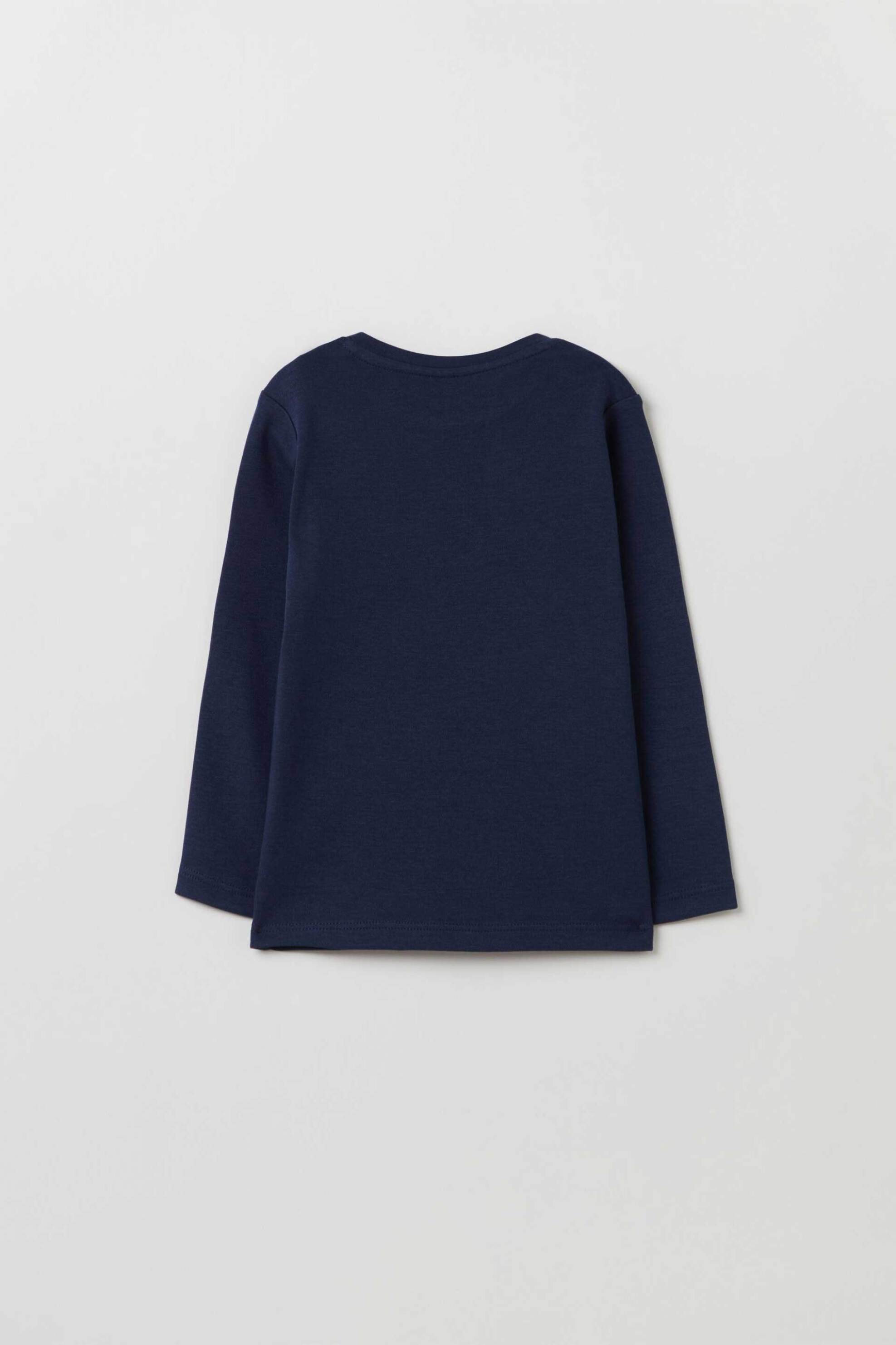 OVS παιδική μπλούζα μονόχρωμη βαμβακερή - 001898066 Μπλε Σκούρο φωτογραφία