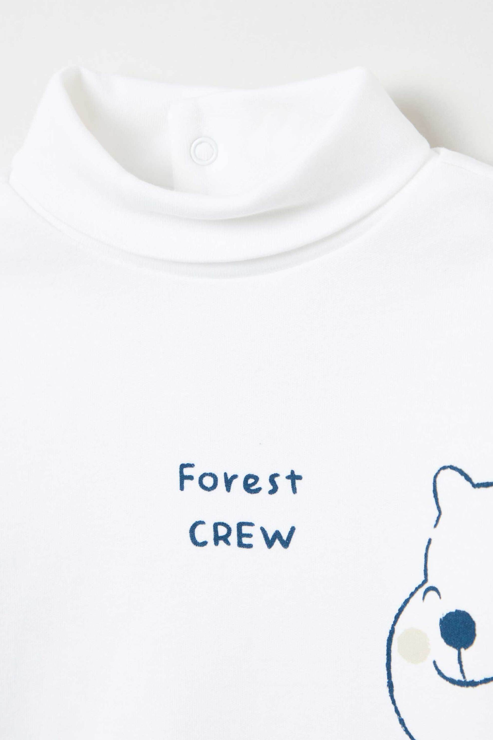 OVS παιδική βαμβακερή μπλούζα με σχέδιο - 001913282 Λευκό φωτογραφία