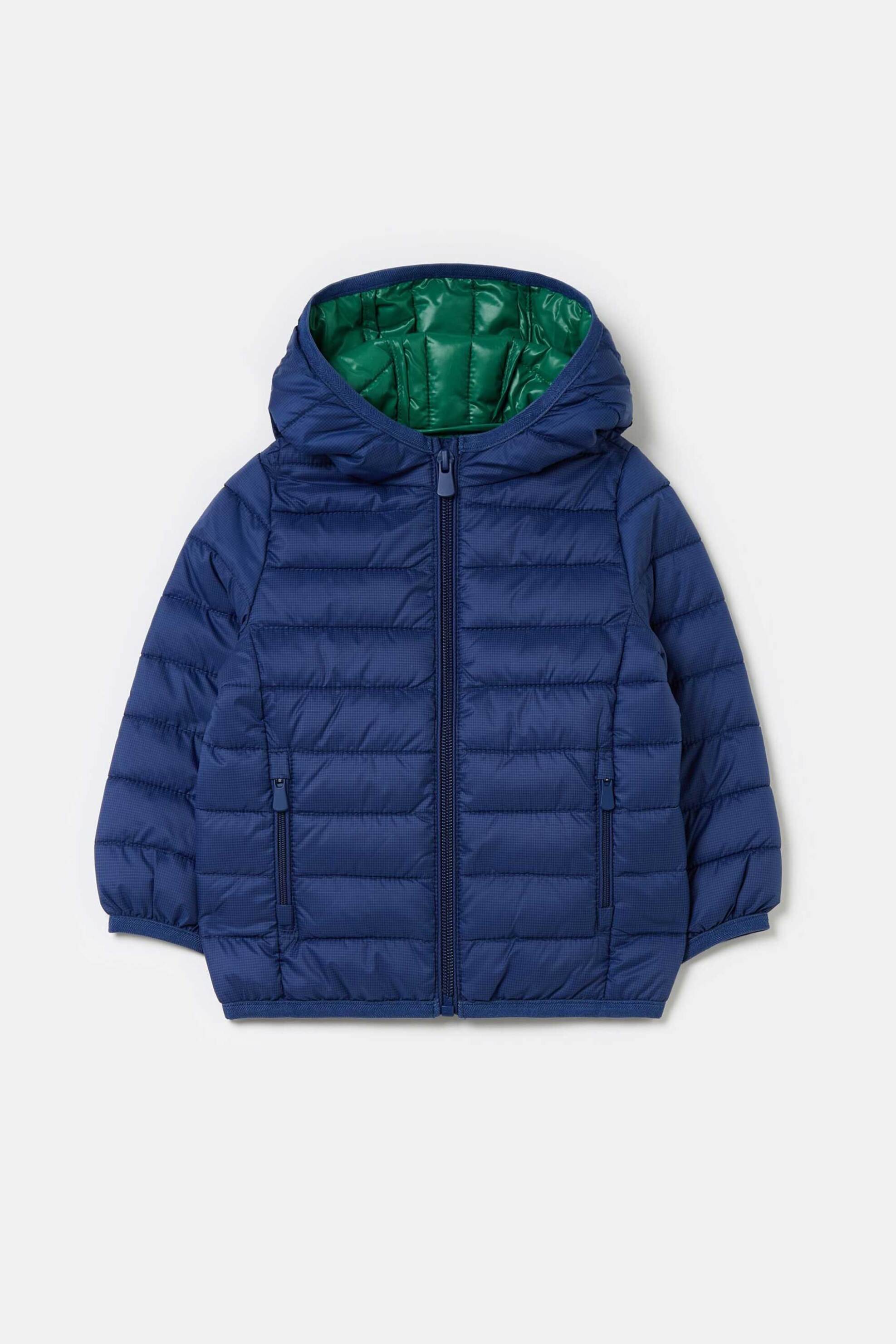OVS βρεφικό μπουφάν μονόχρωμο με κουκούλα, τσέπες και contrast εσωτερικό - 002063857 Μπλε Σκούρο