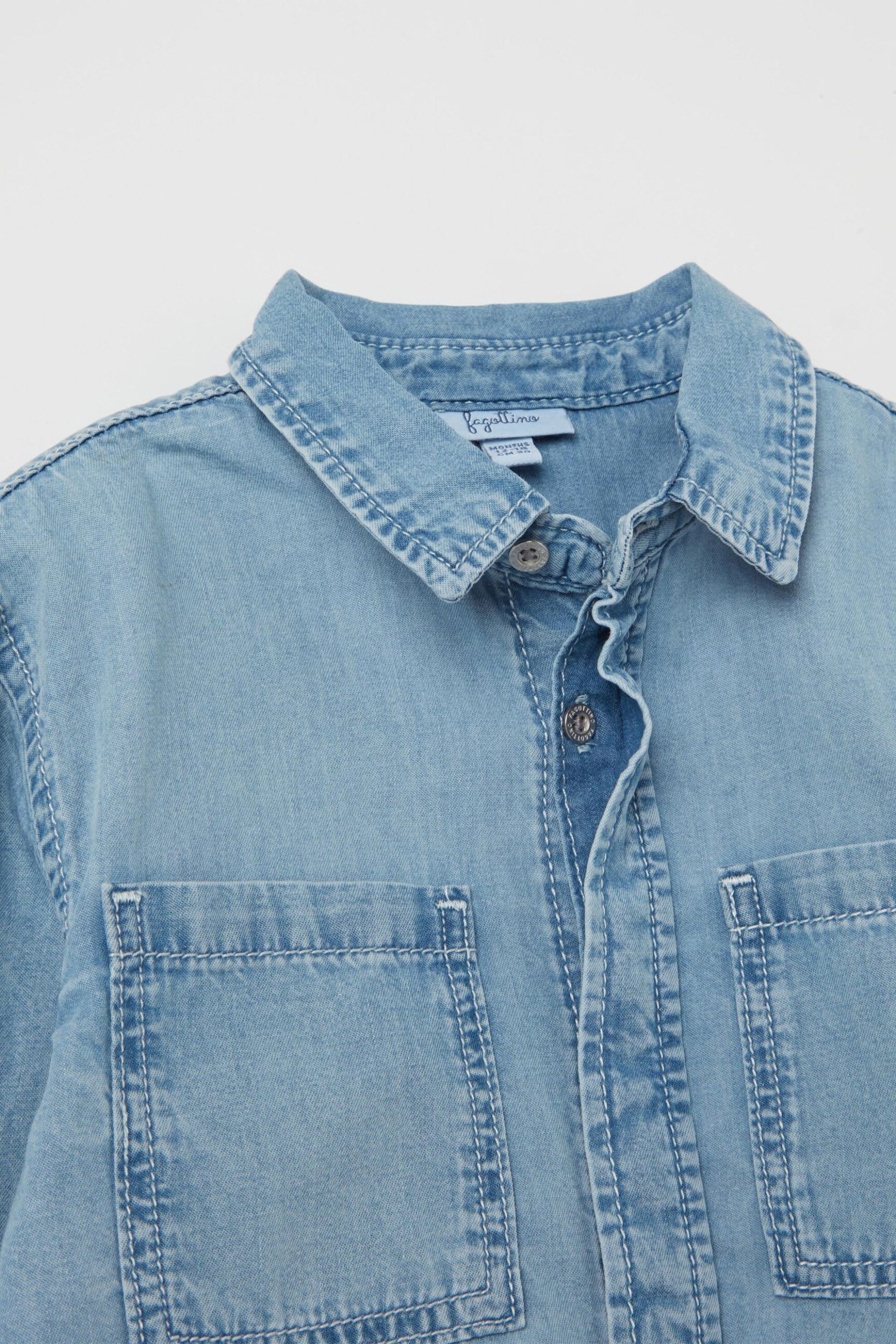 OVS βρεφικό denim πουκάμισο με τσέπες Regular Fit - 002112836 Μπλε Σκούρο φωτογραφία