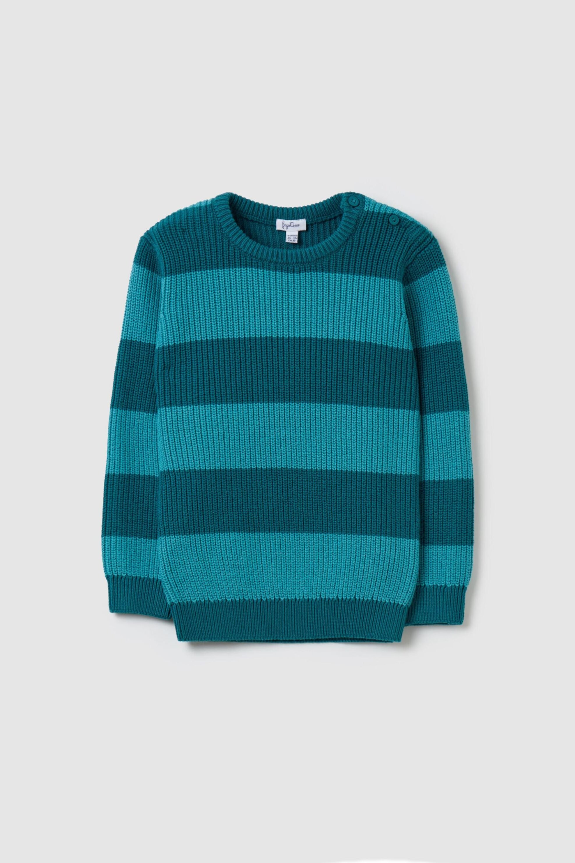 OVS βρεφικό πουλόβερ με ρίγε σχέδιο Regular Fit - 002119697 Πετρόλ